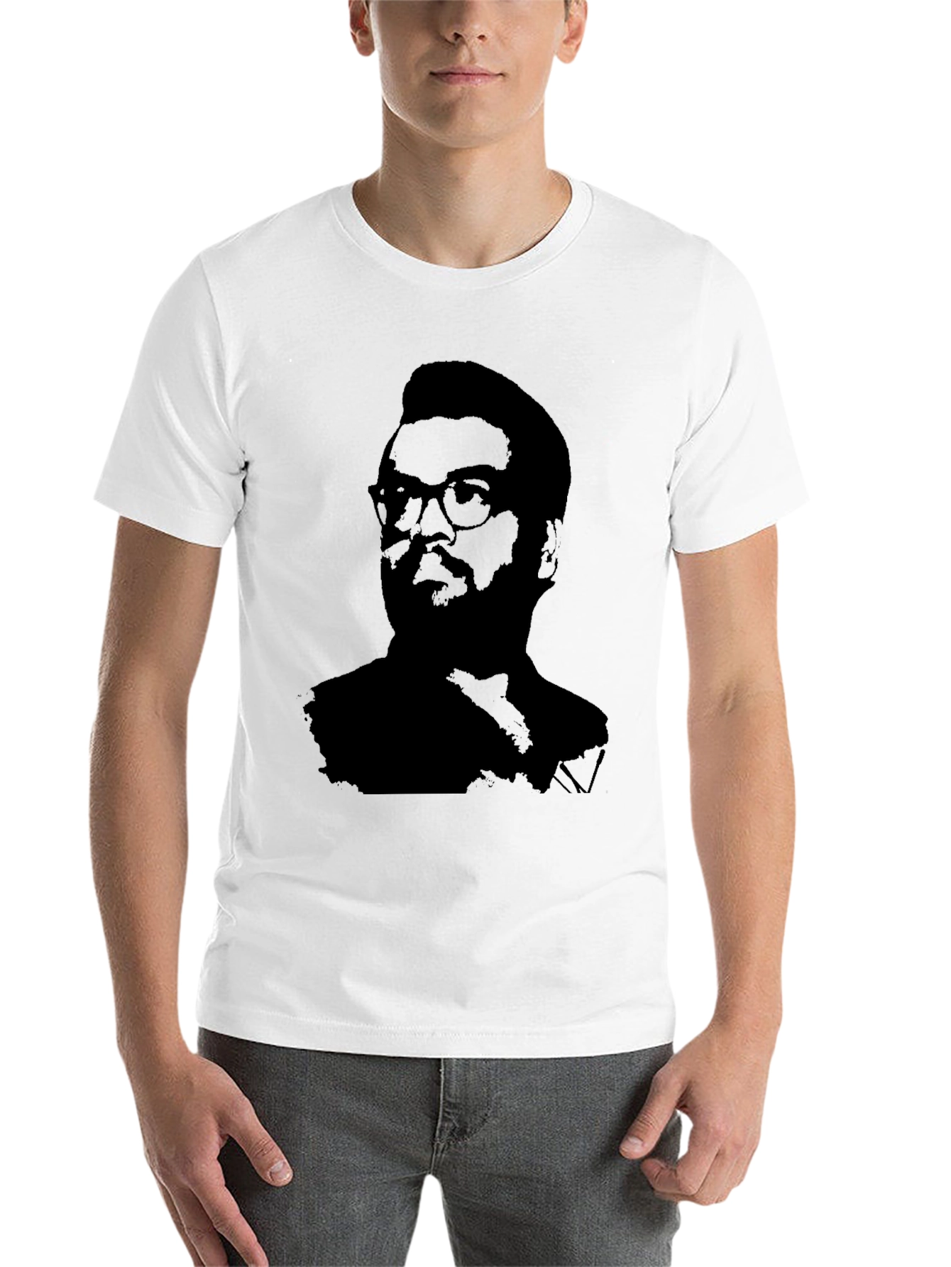 Black Silhouette Portrait Black T-Shirt view 14