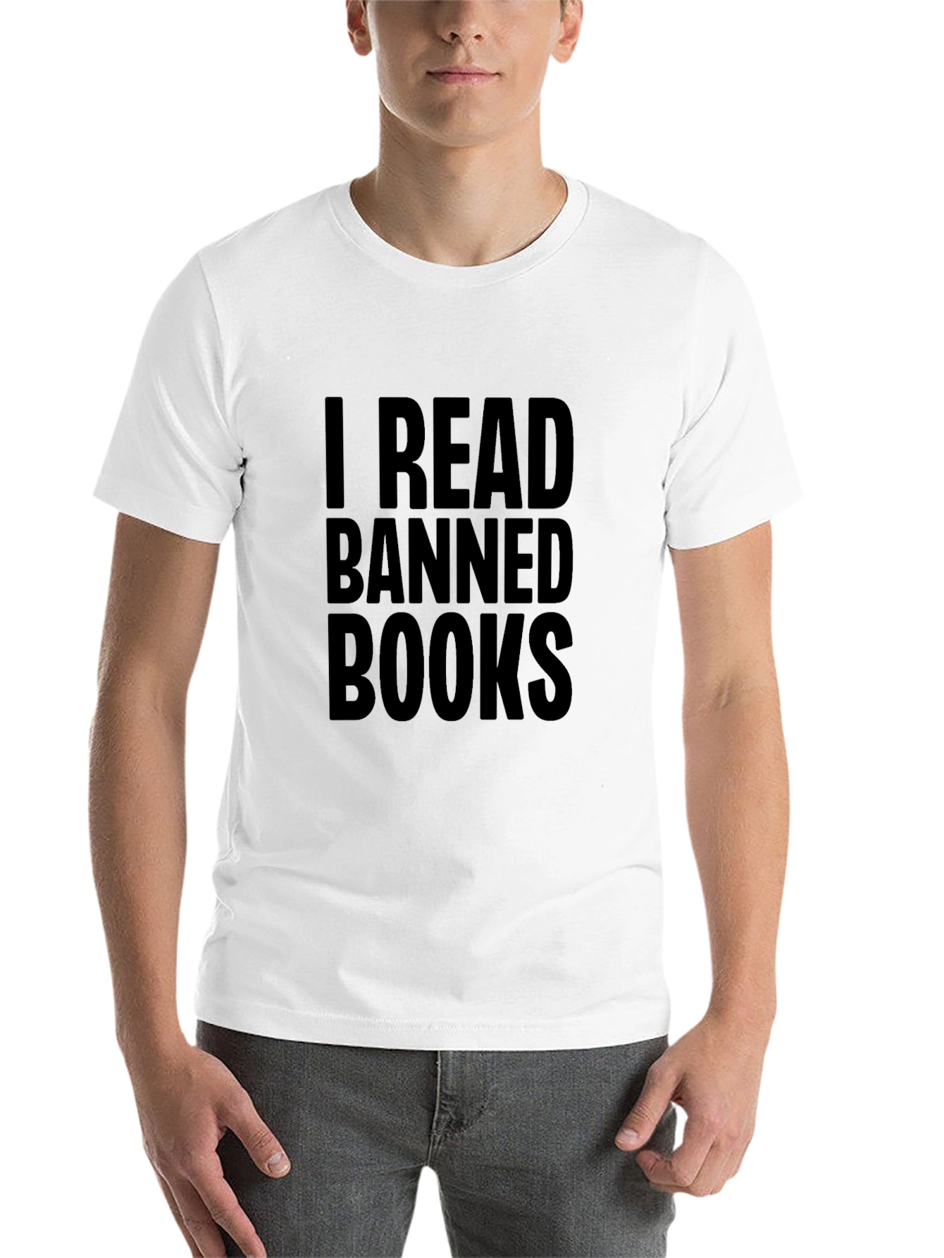Black I Read Banned Books T-Shirt view 14