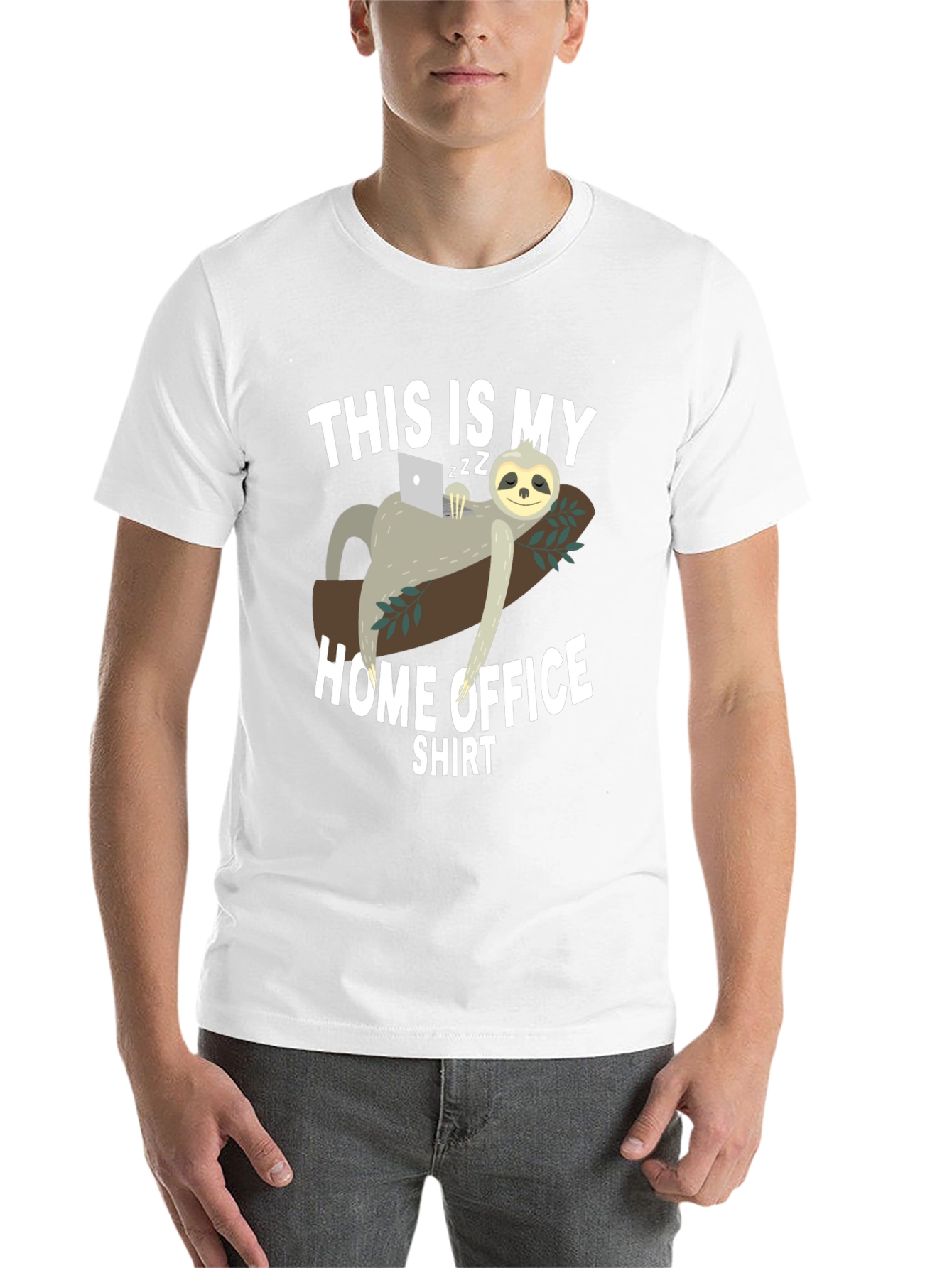 Black Home Office Sloth T-Shirt - Work From Home Tee view 14