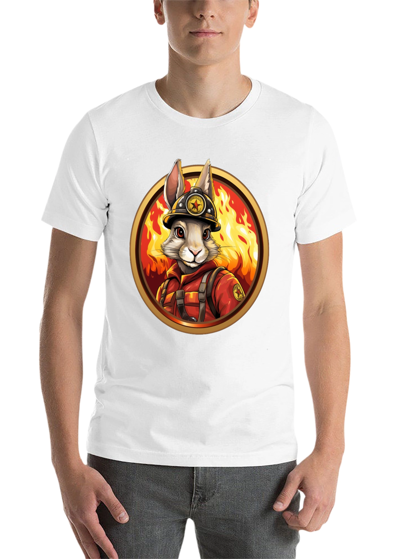 Black Firefighter Bunny Graphic Tee view 14