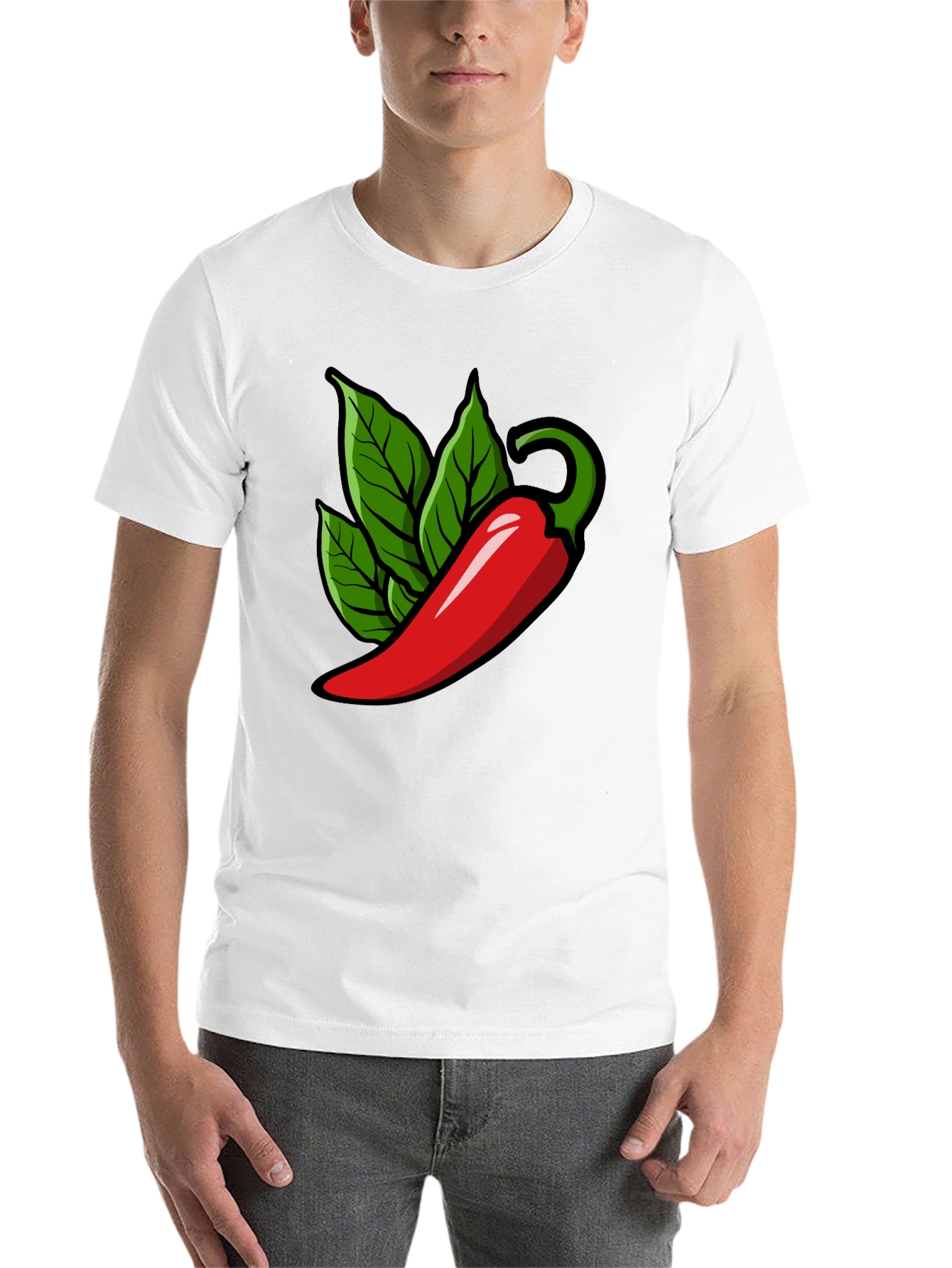 Black Spicy Pepper Graphic Tee - Black Cotton T-Shirt view 14