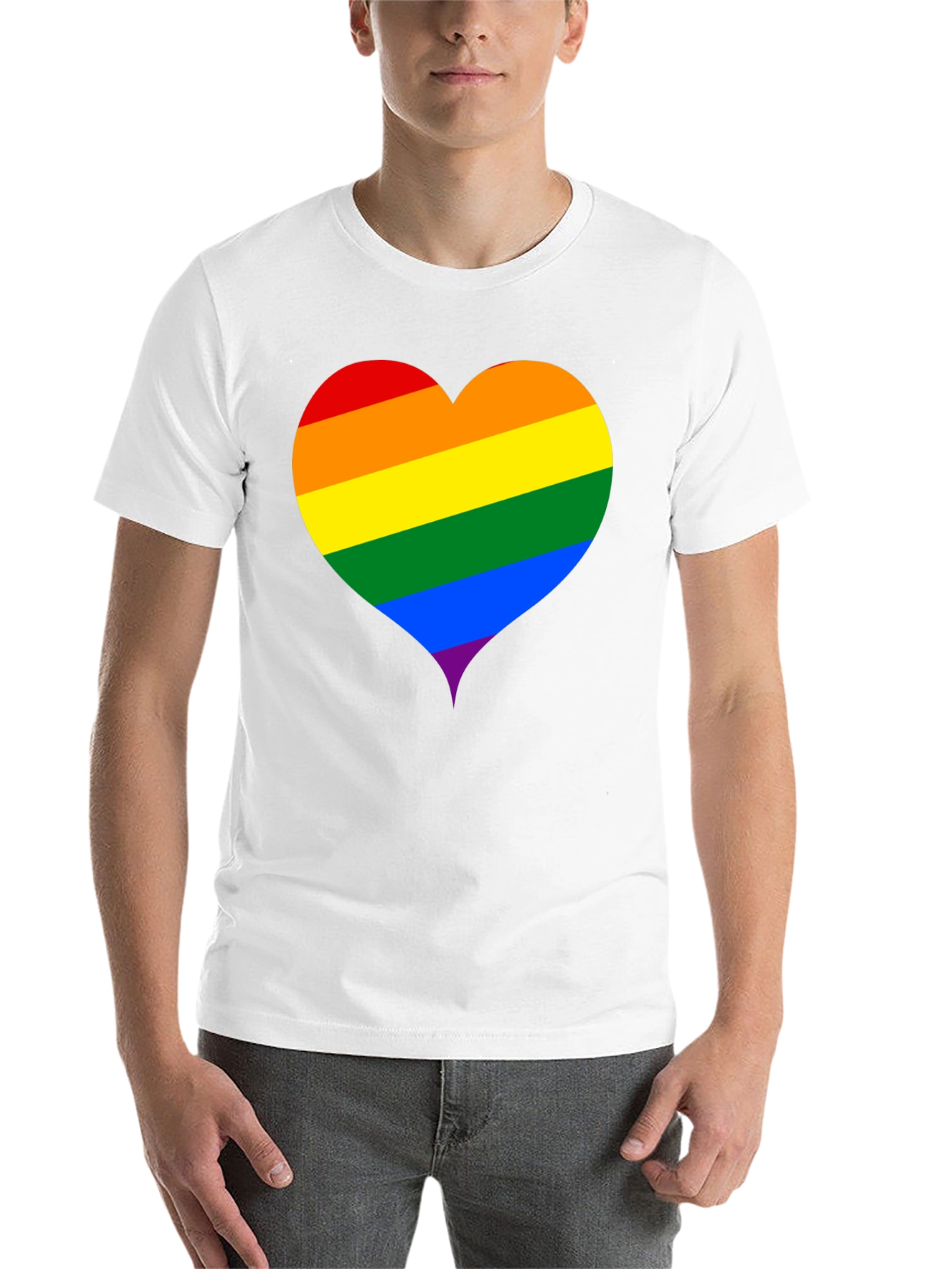 Black Rainbow Heart Graphic Black T-Shirt view 14