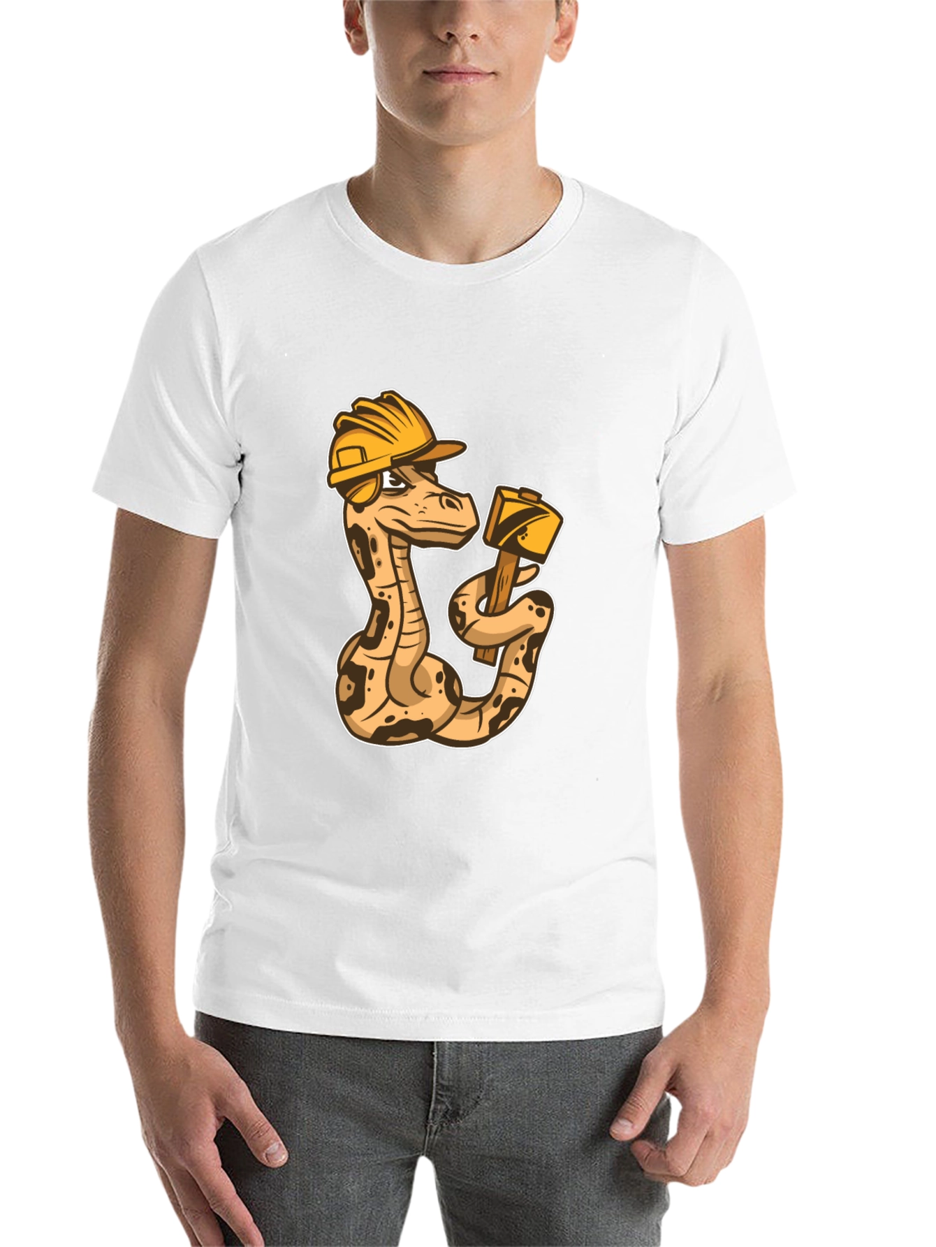 Black Construction Snake Graphic T-Shirt view 14