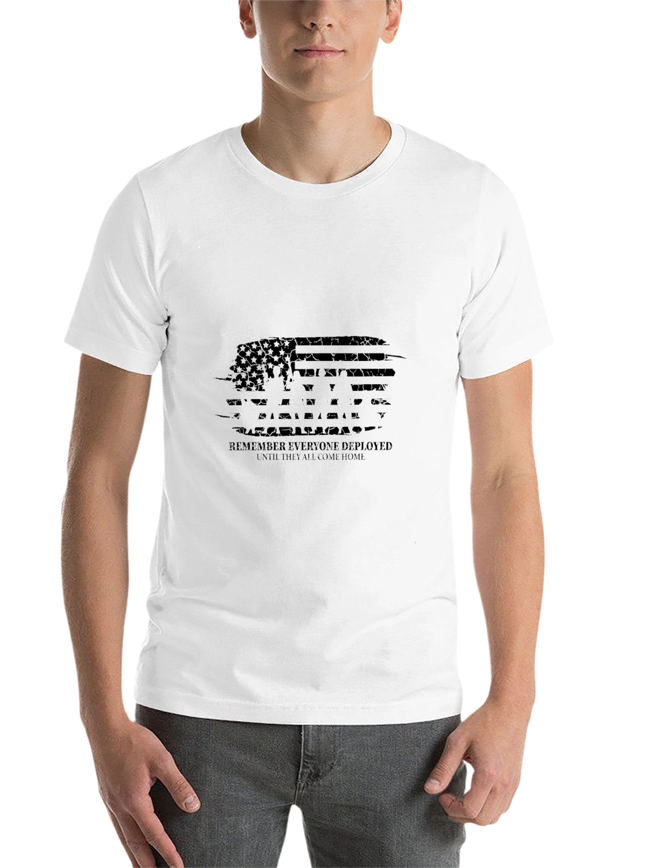 Black Remember Everyone Deployed Graphic T-Shirt view 14