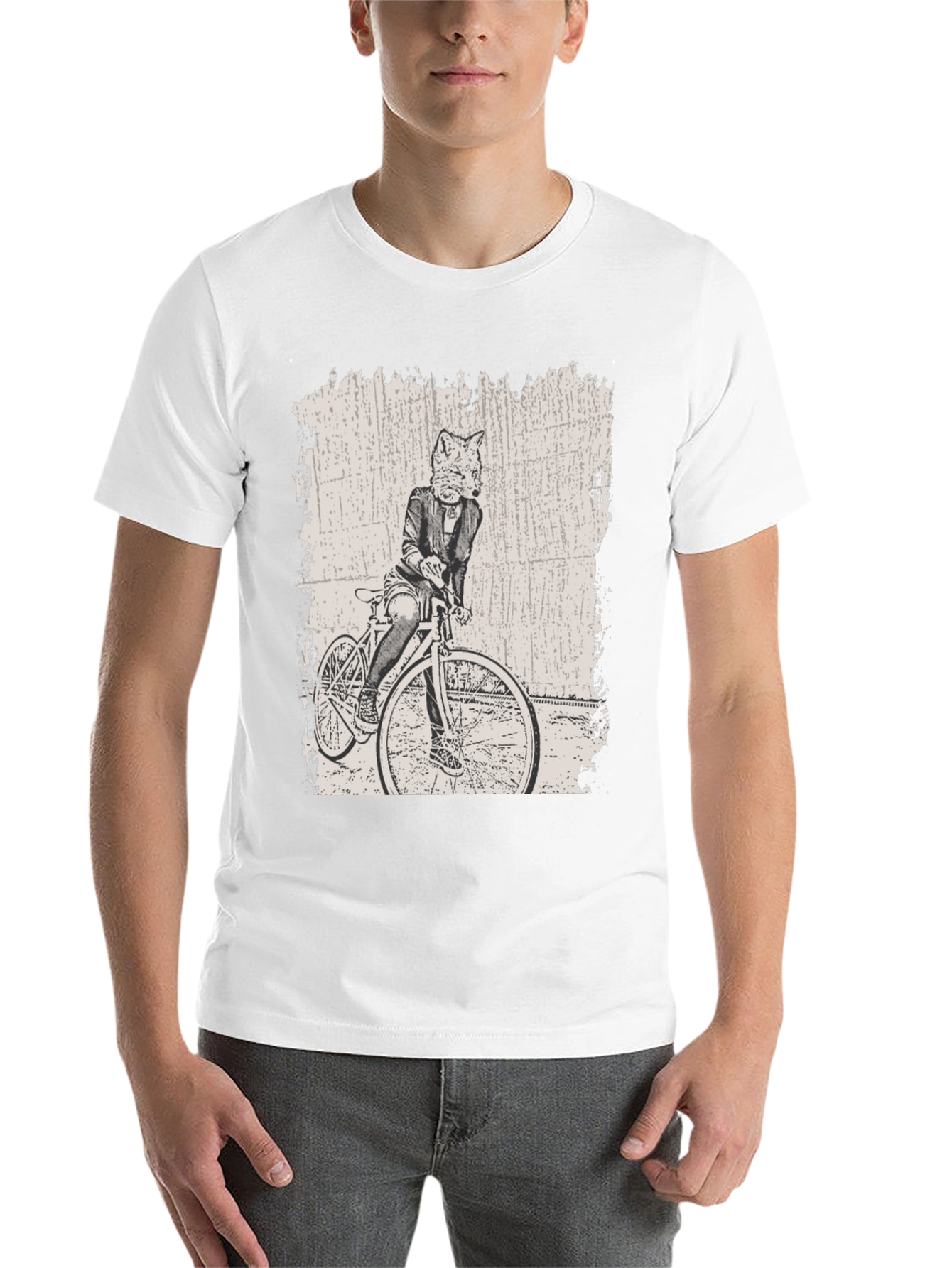 Black Fox on Bike Graphic Tee view 14