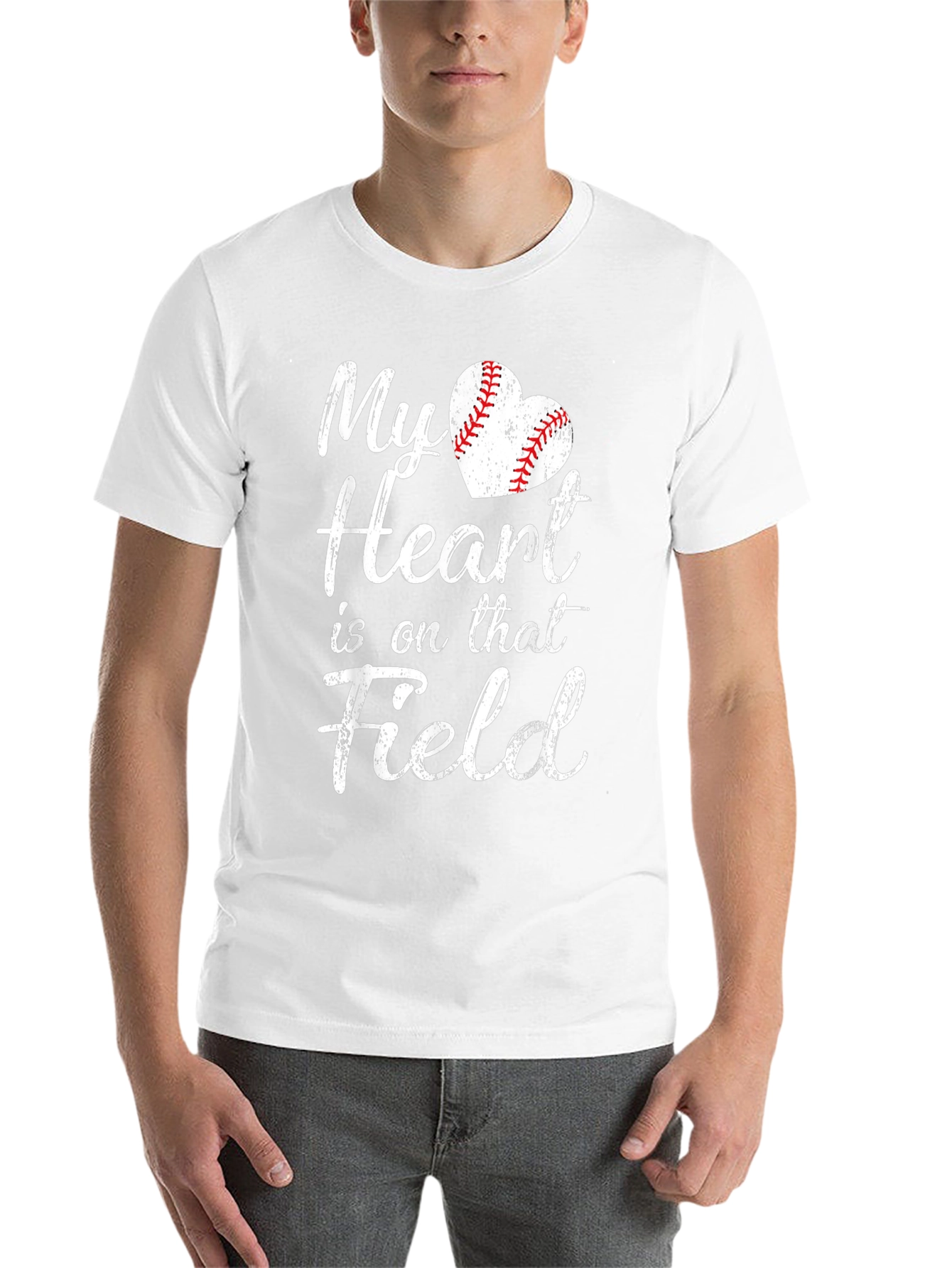 Black My Heart is on that Field Baseball T-Shirt view 14