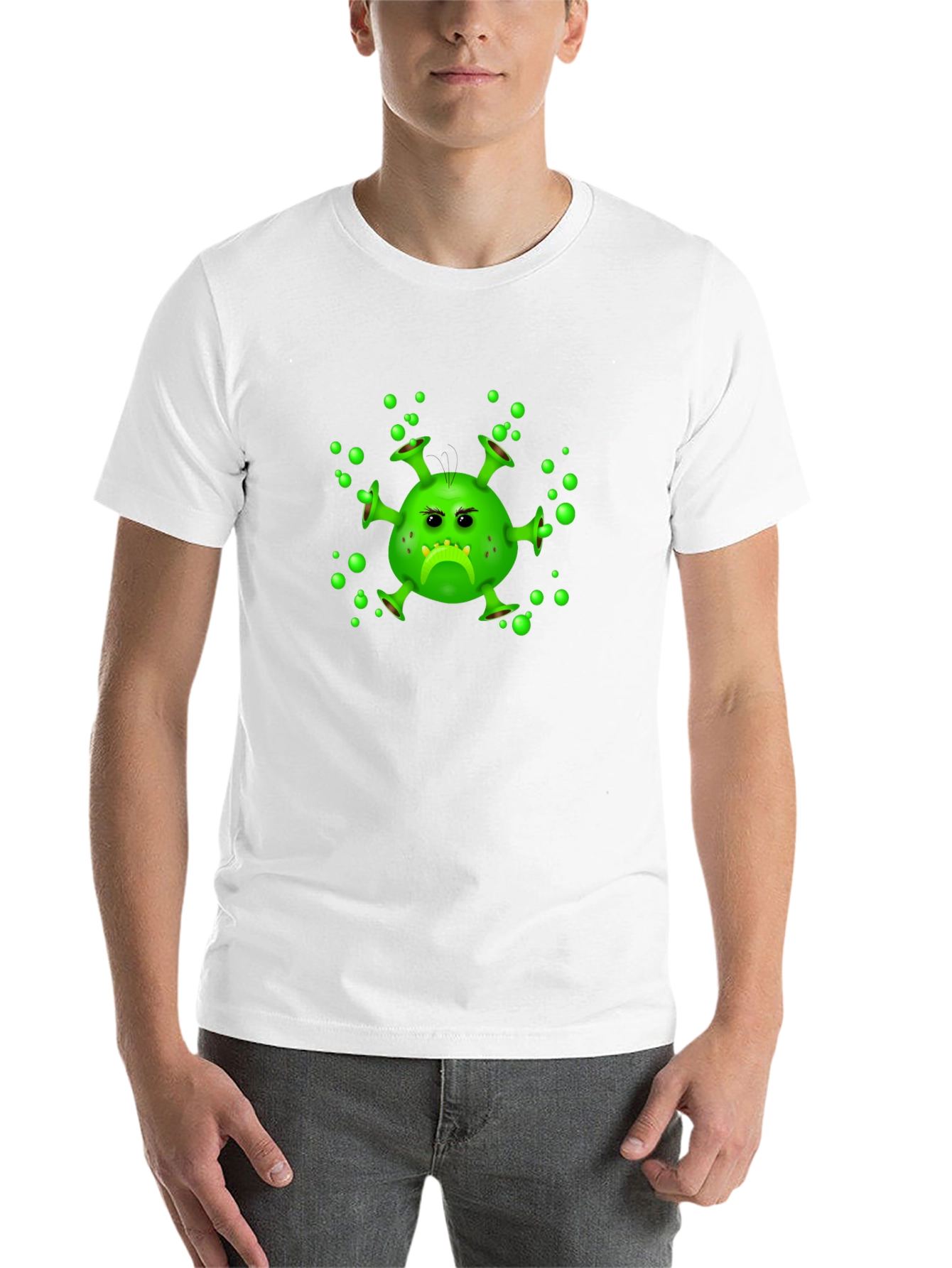 Black Funny Grumpy Virus Graphic Black T-Shirt view 14