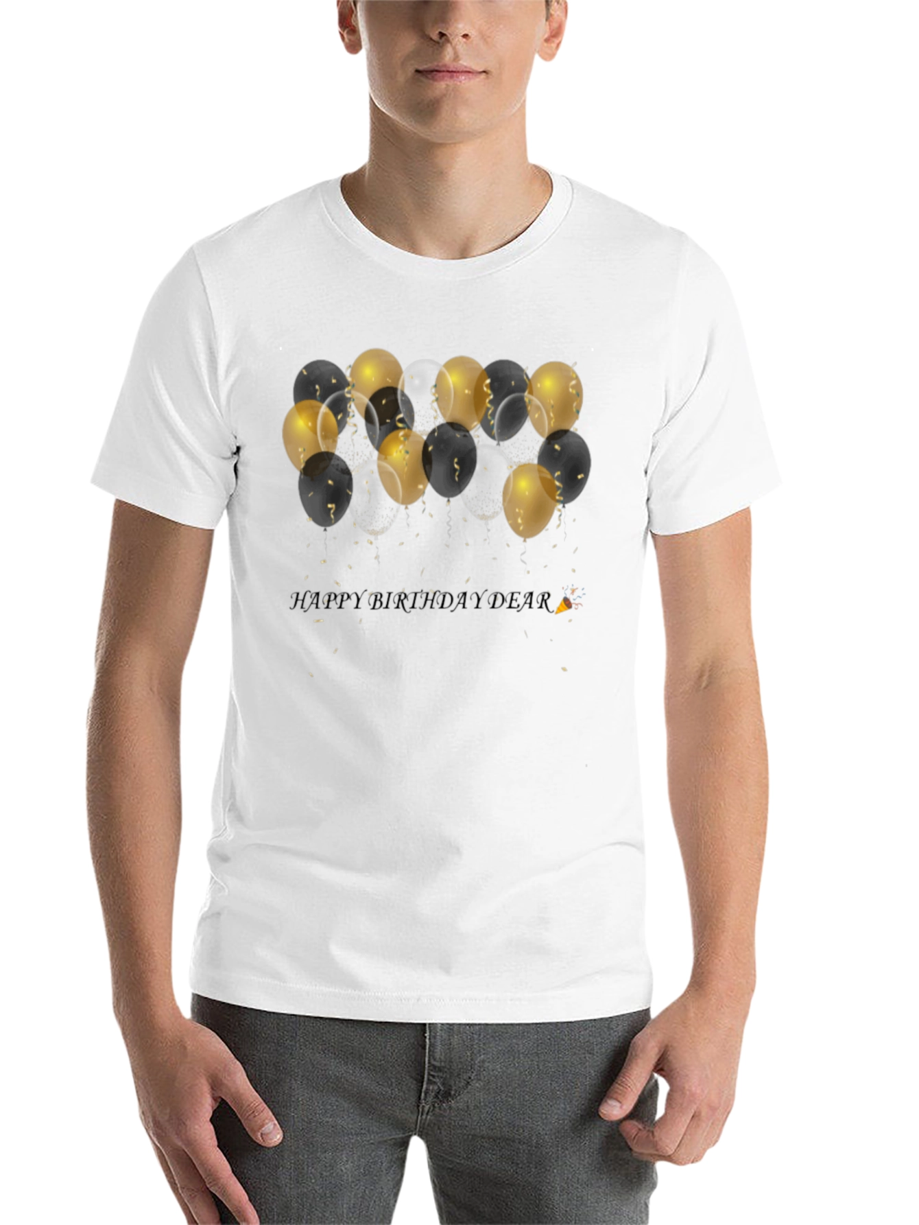 Black Birthday Balloons Black T-Shirt view 14