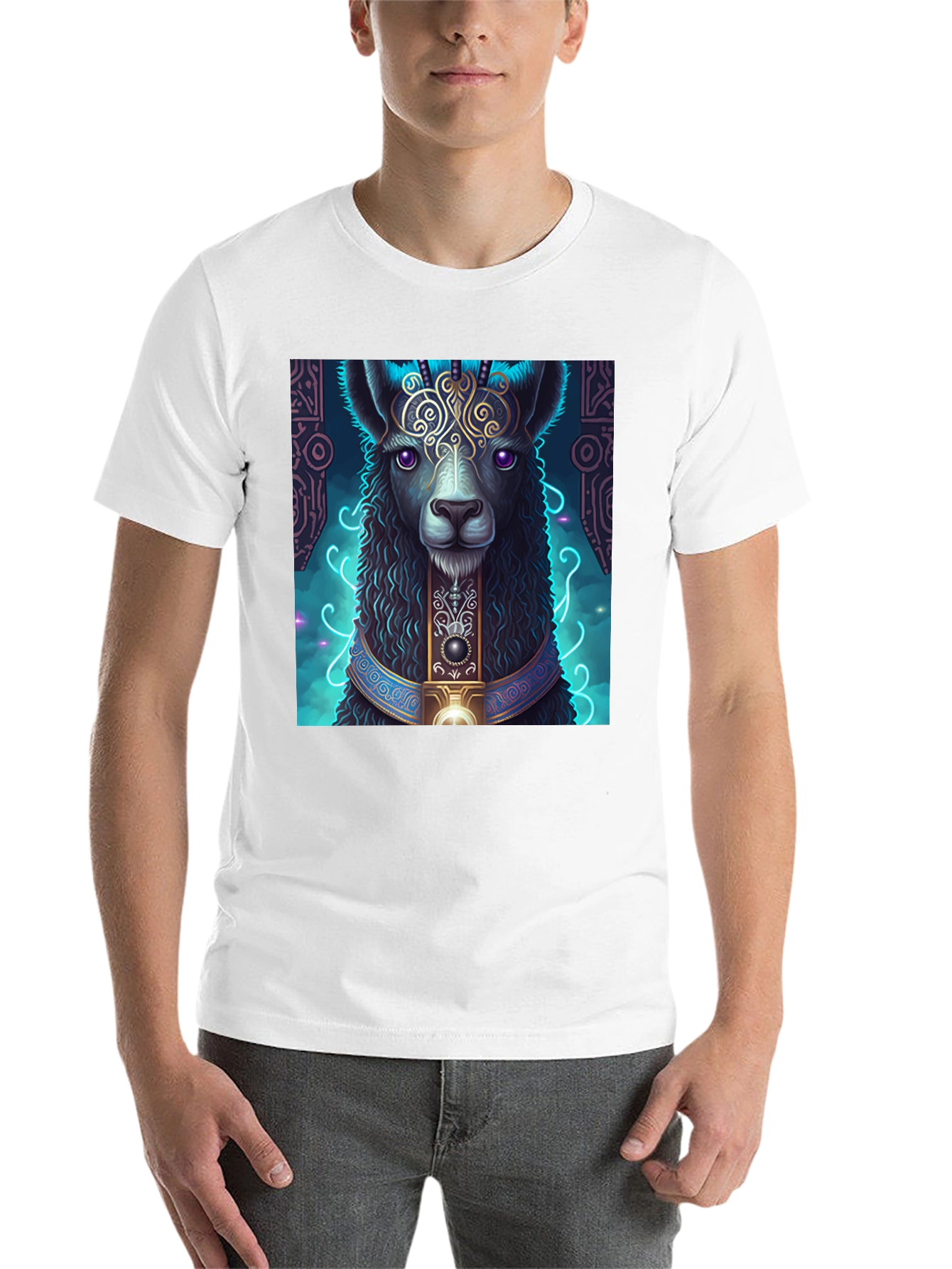 Black Mystical Llama Graphic Tee view 14