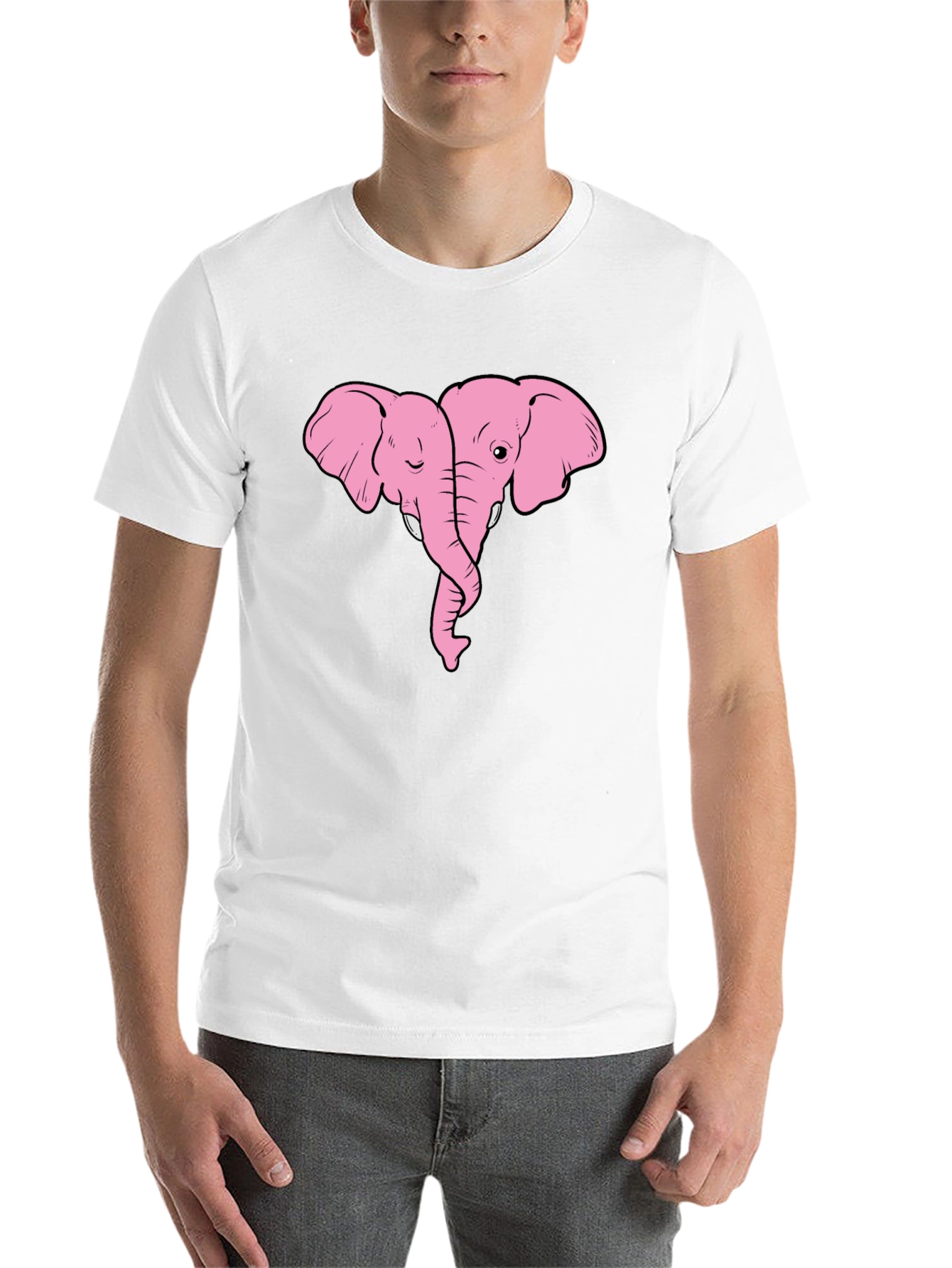 Black Pink Elephant Love T-Shirt view 14