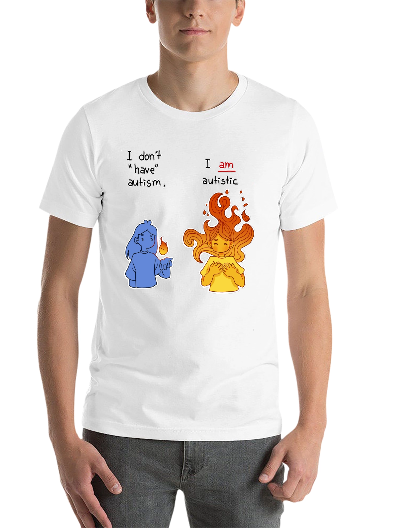 Black Autistic Pride T-Shirt - I Am Autistic Tee view 14