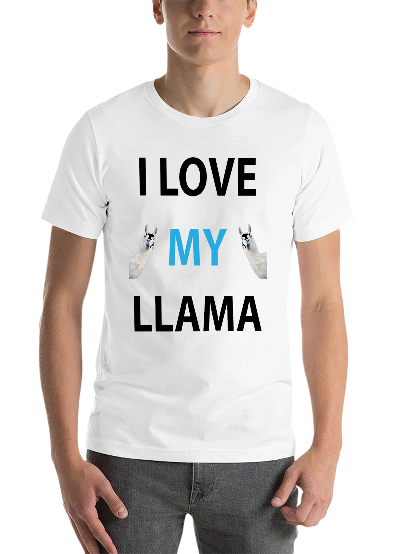 Black I Love My Llama Graphic Tee - Funny Animal Shirt view 14