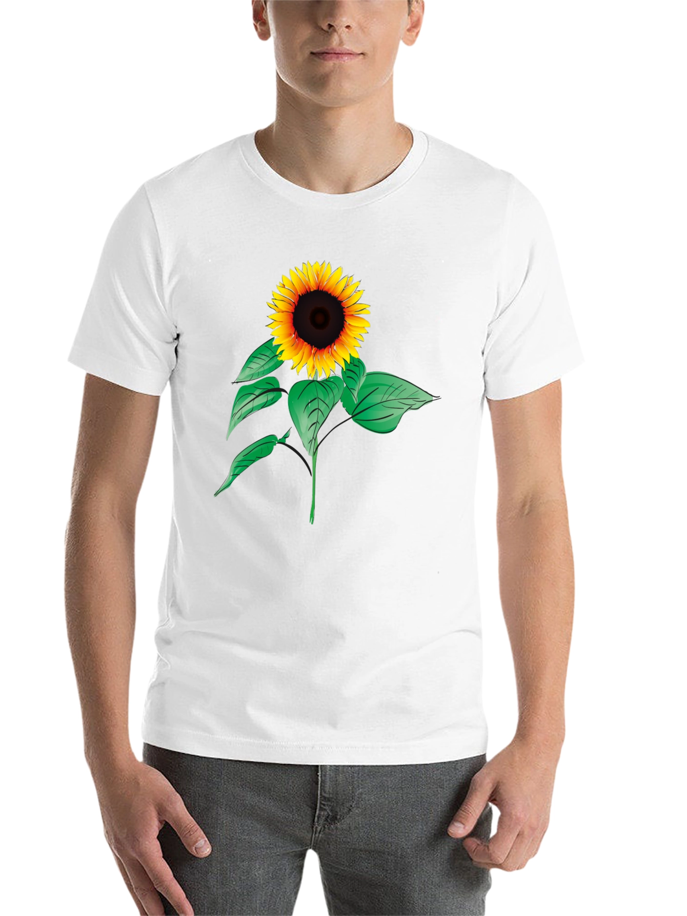 Black Sunflower Graphic Tee - Black Cotton Comfort view 14