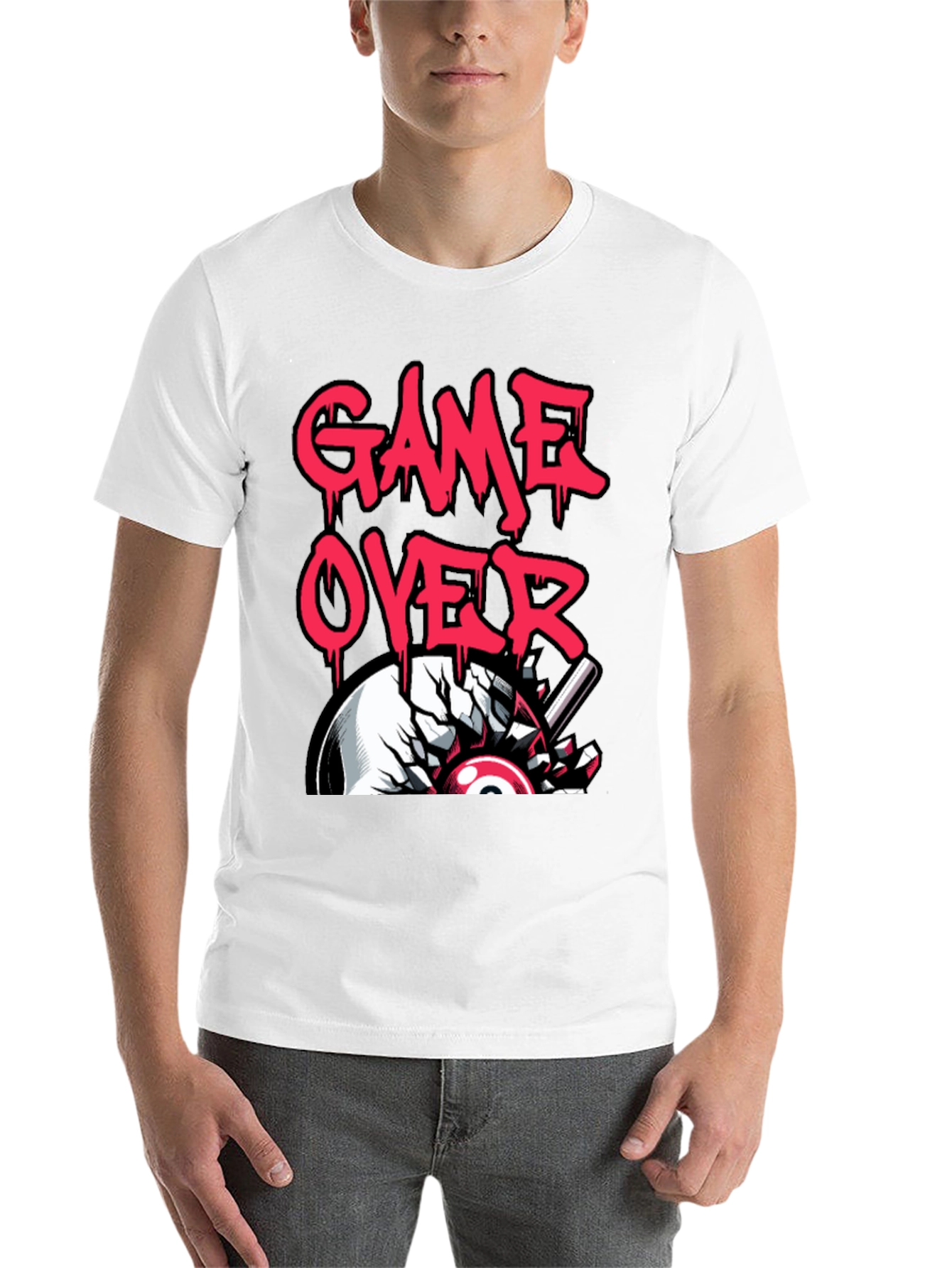 Black Game Over Graphic Tee - Gamer Style view 14