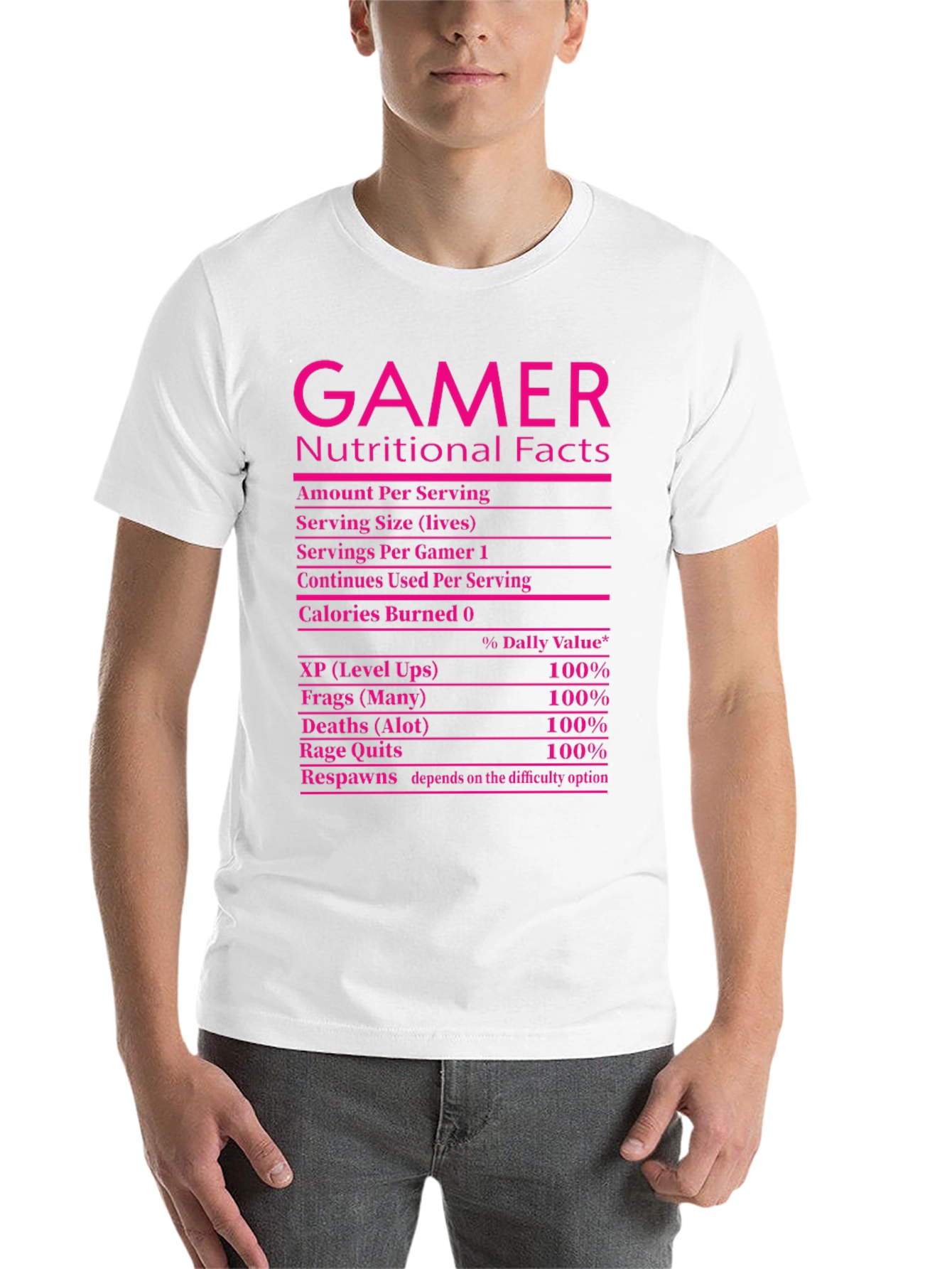 Black Gamer Nutritional Facts Black T-Shirt Funny Gift view 14