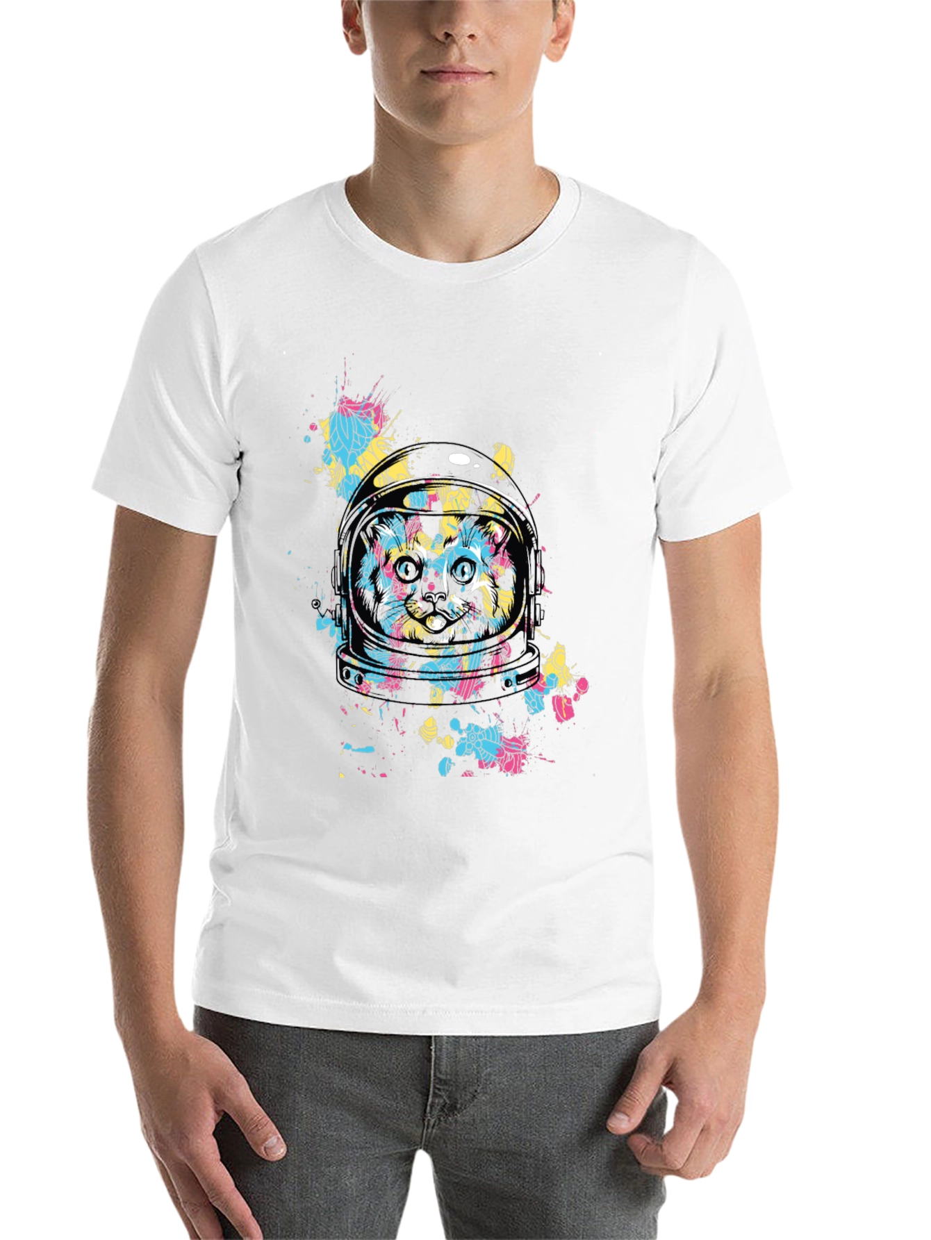 Black Astronaut Cat Graphic T-Shirt - Cool Space Design view 14