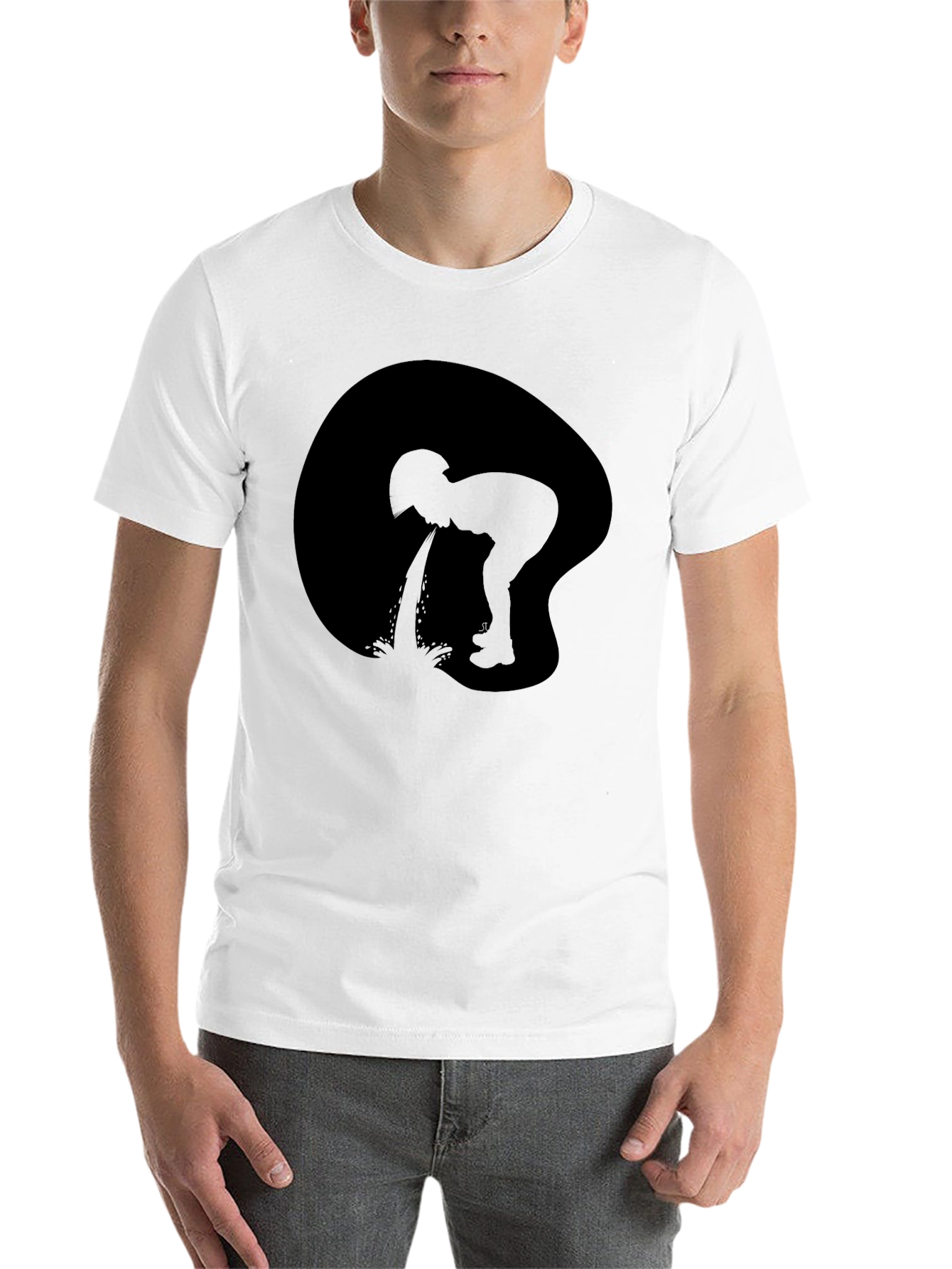 Black Black T-Shirt with Silhouette Graphic view 14