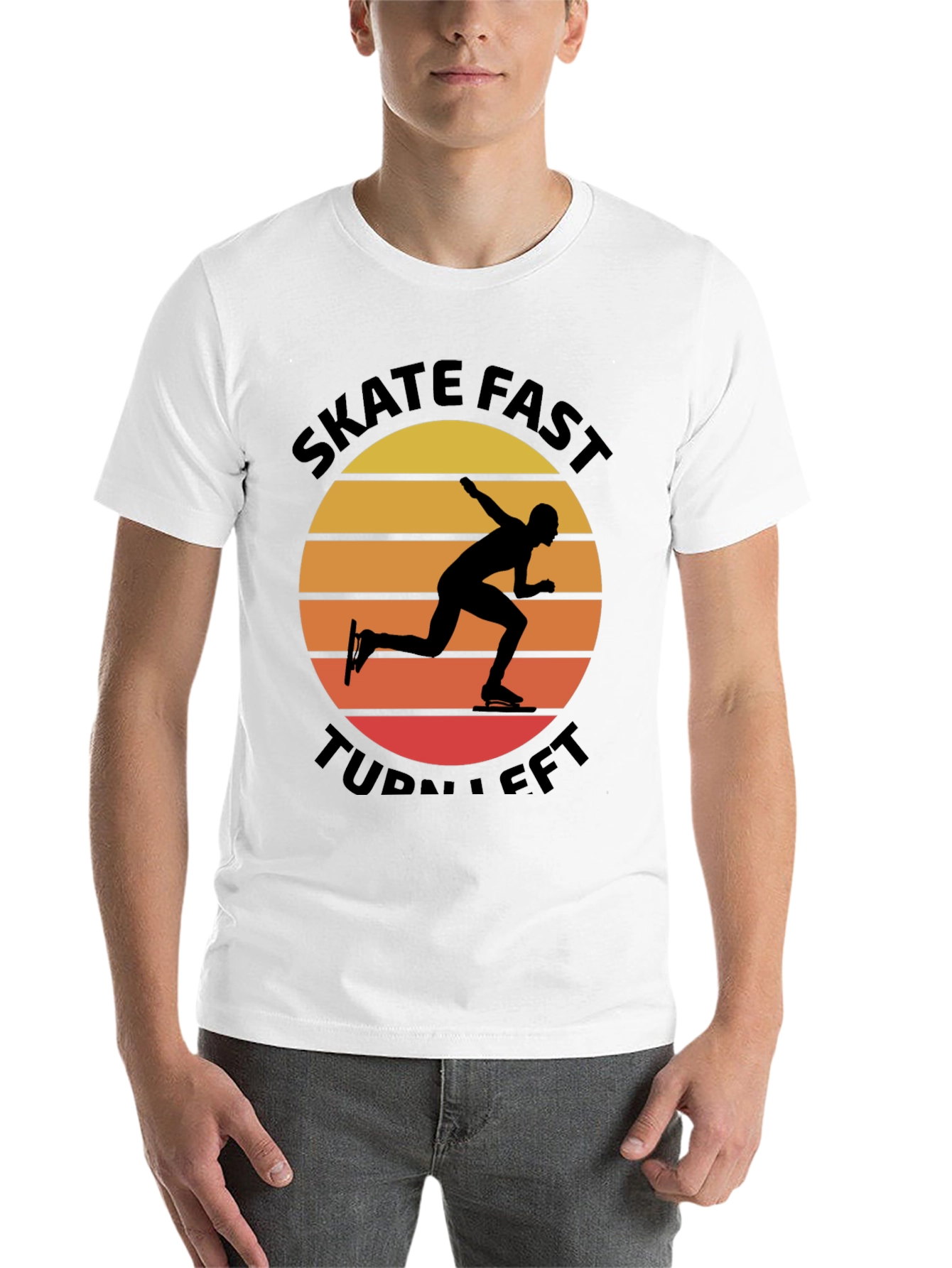 Black Skate Fast Turn Left Black T-Shirt view 14