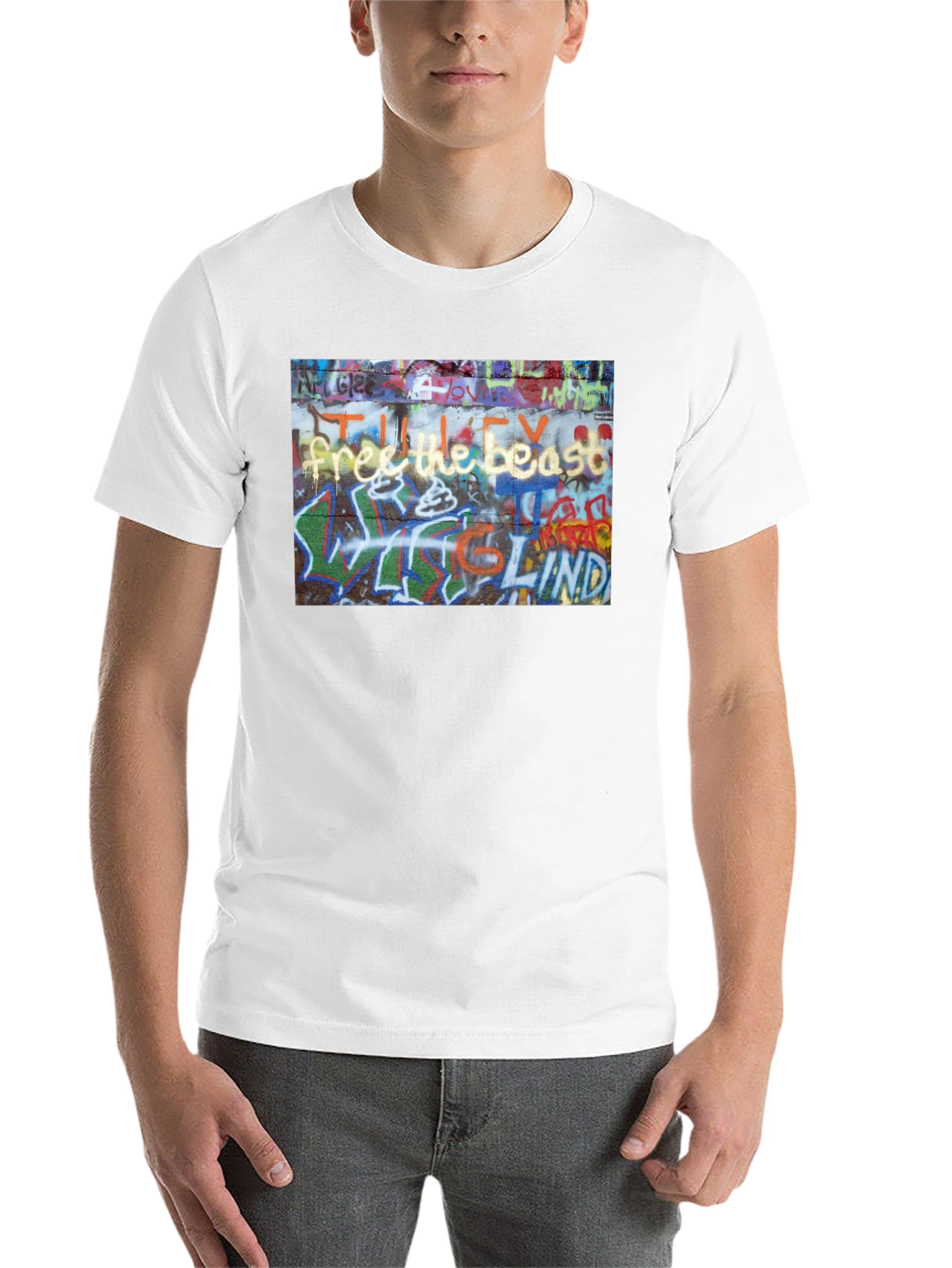 Black Graffiti Art Black T-Shirt view 14