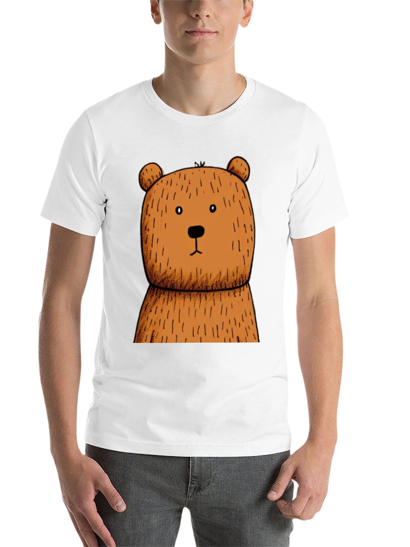 Black Black T-Shirt with Brown Bear Graphic view 14