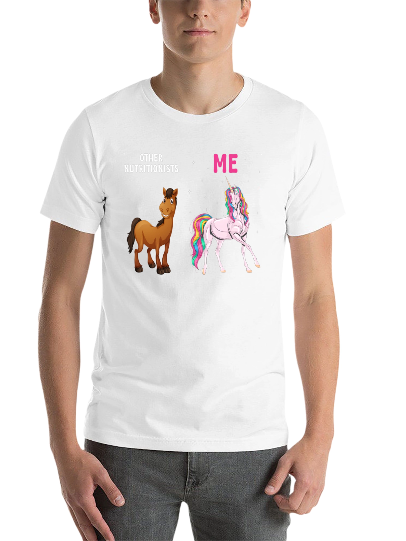 Black Nutritionist Horse & Unicorn T-Shirt view 14