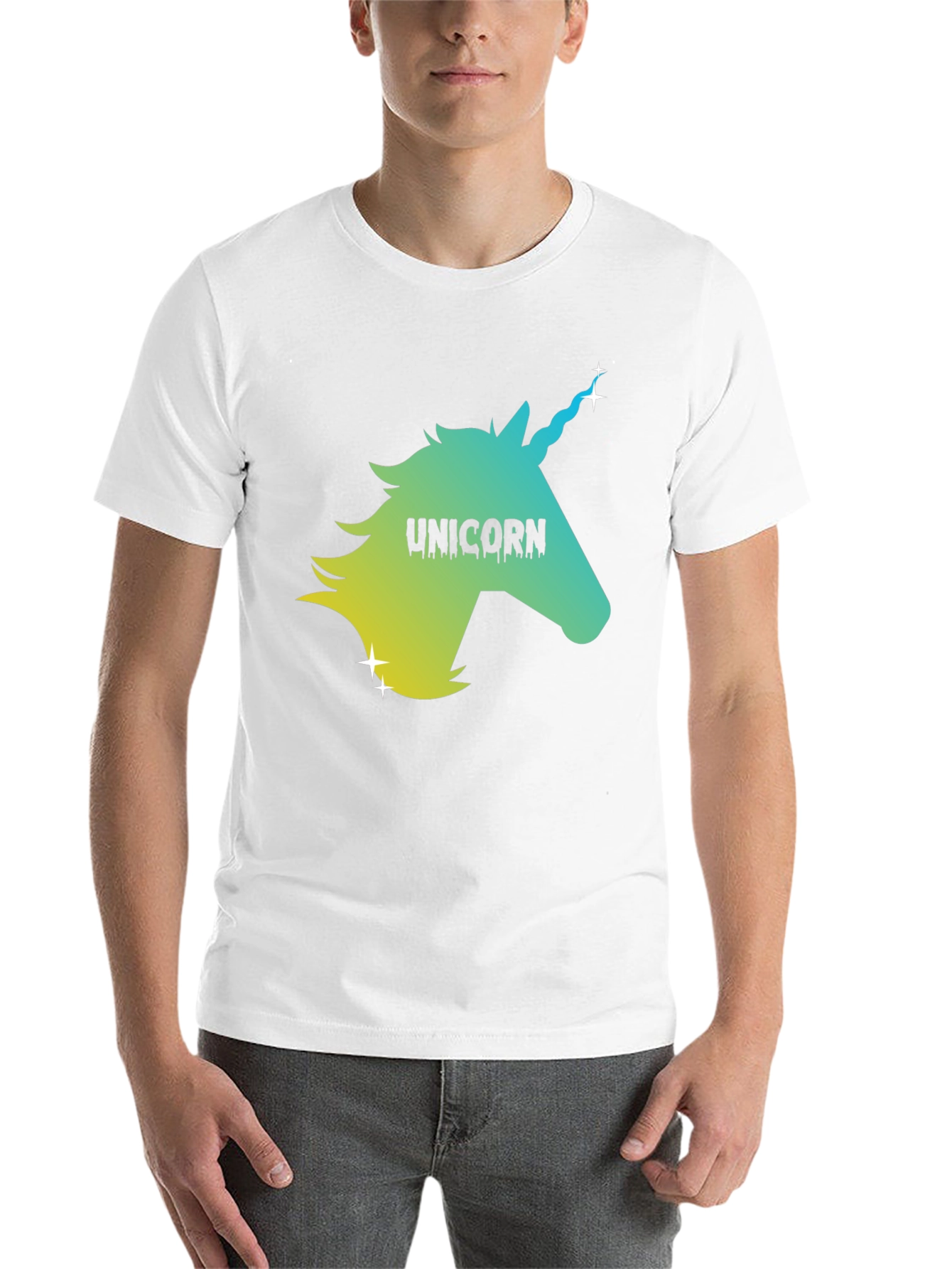 Black Unicorn Graphic Black Tee - Men's Short Sleeve T-Shirt view 14