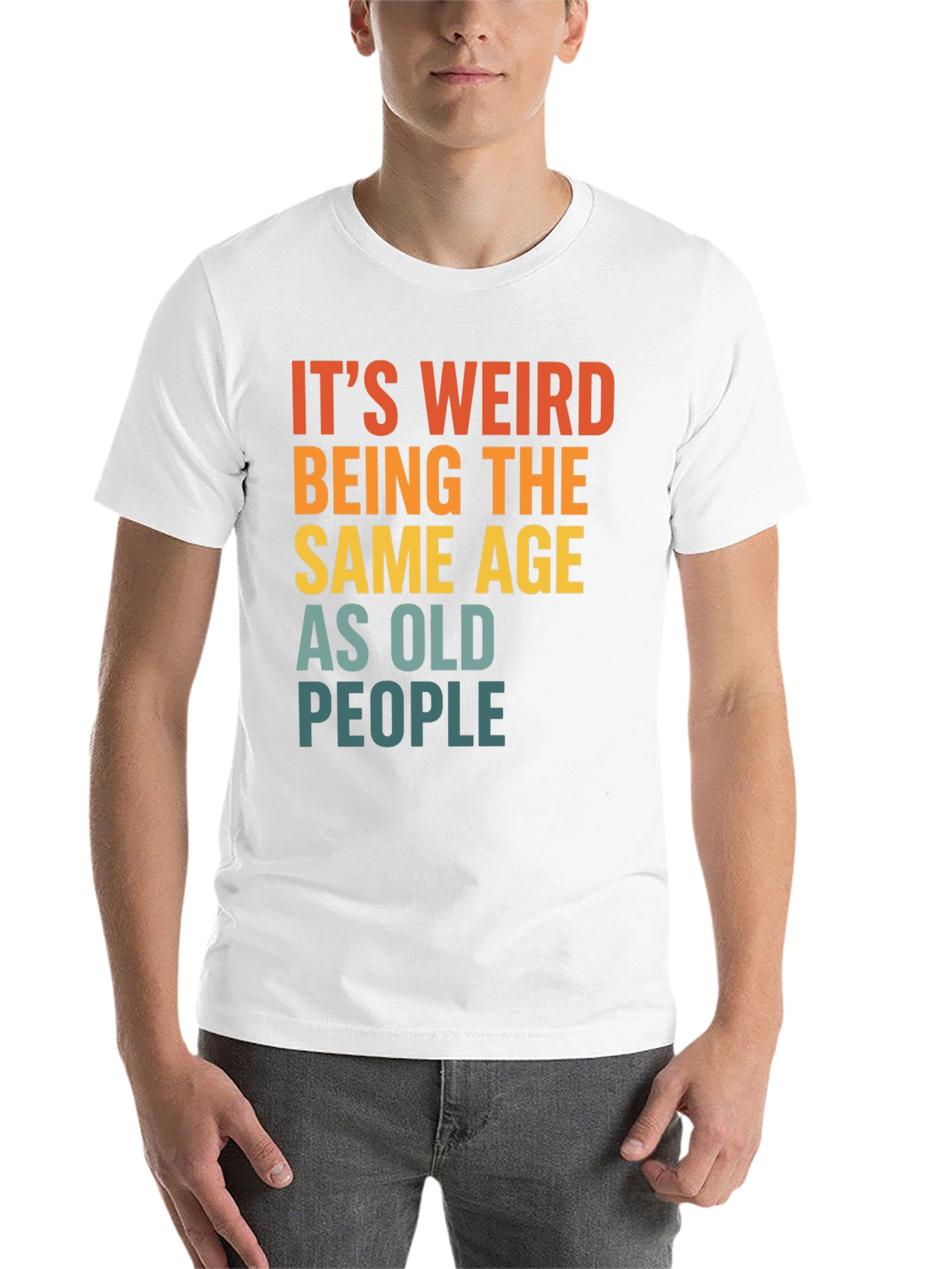 Black Funny "Same Age As Old People" Graphic T-Shirt view 14