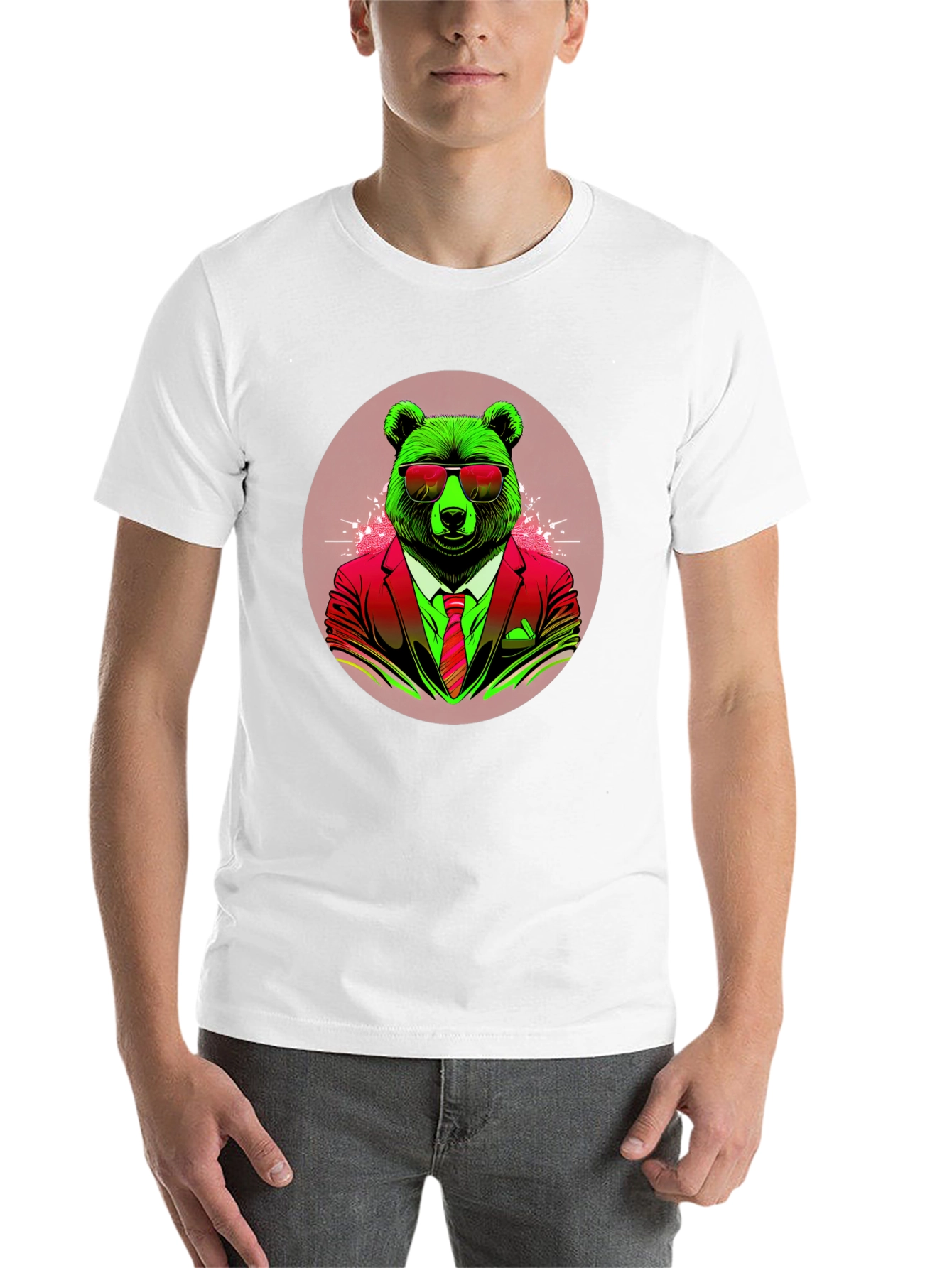 Black Bear in Suit Graphic Tee - Cool Animal Design view 14
