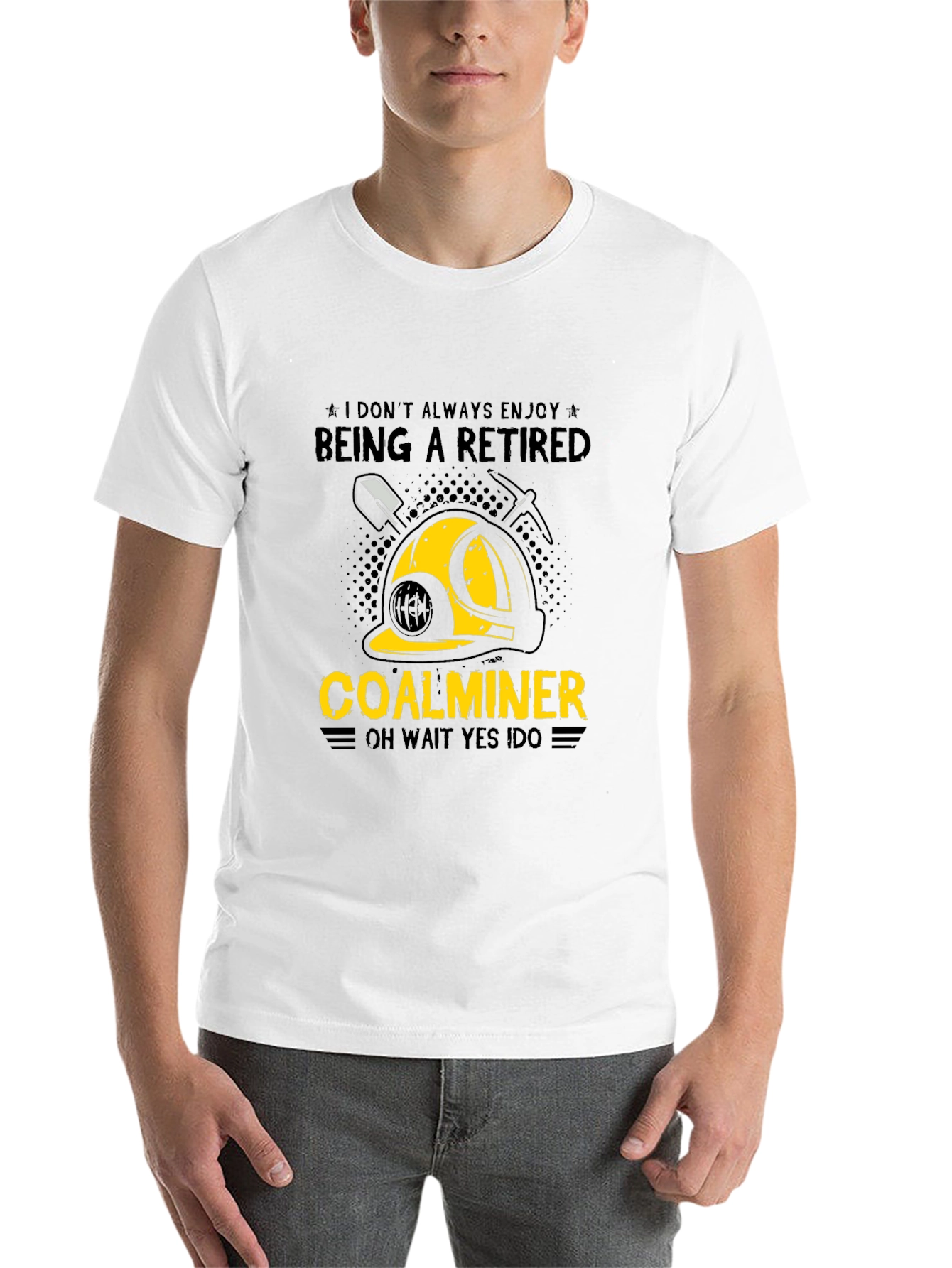 Black Retired Coal Miner Graphic T-Shirt view 14