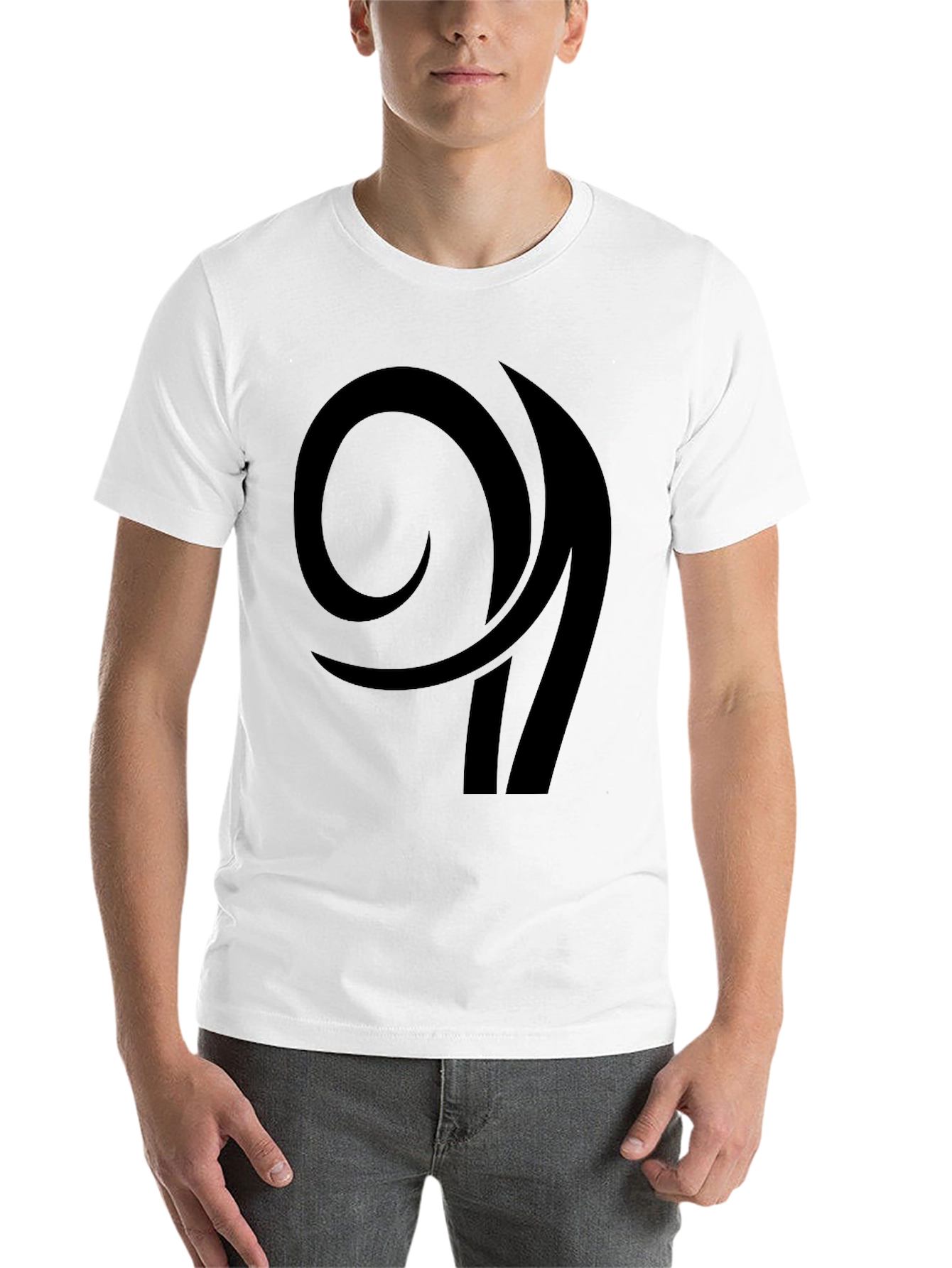 Black Abstract Graphic Black T-Shirt view 14