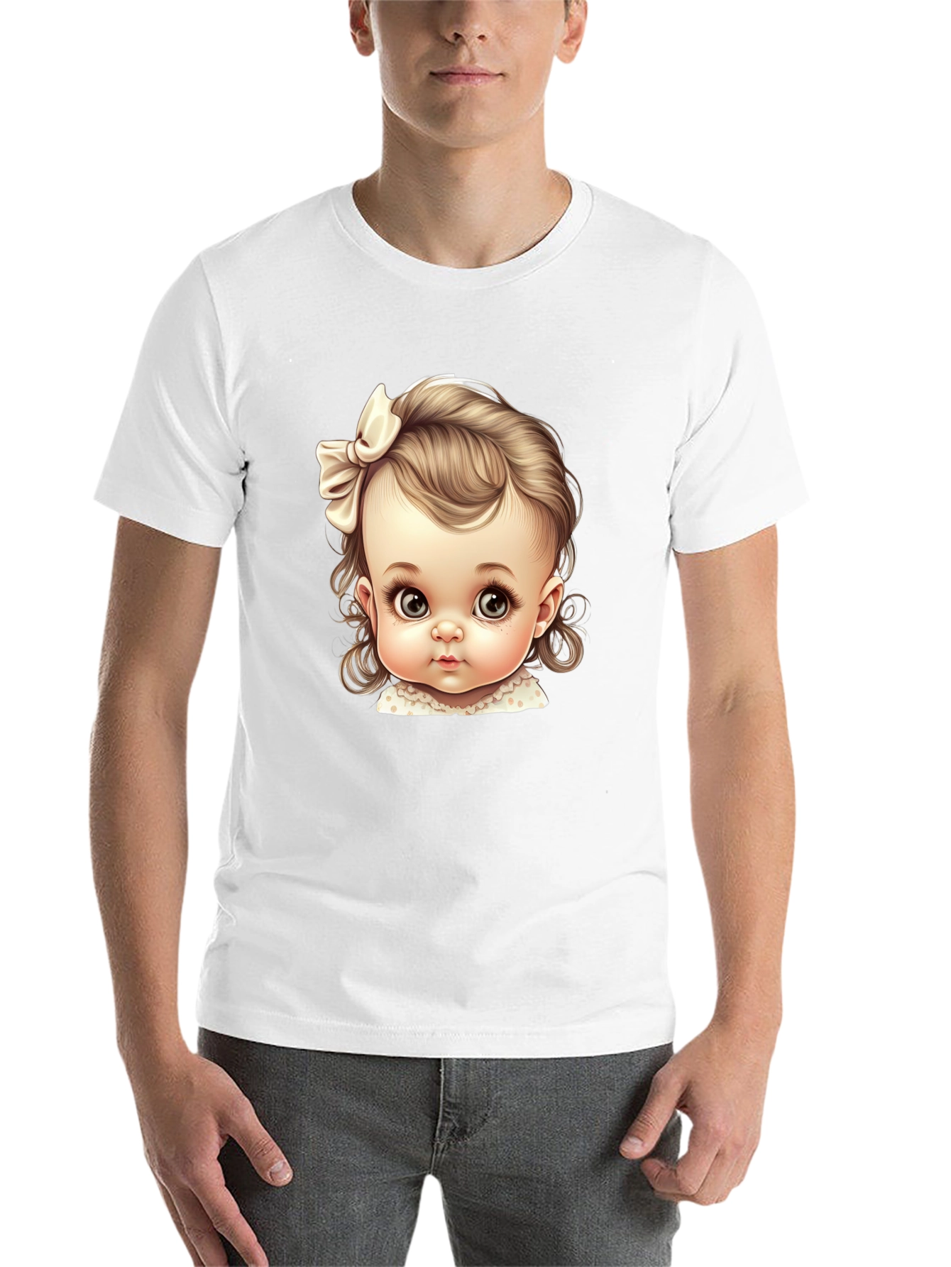 Black Baby Doll Graphic Tee - Cute & Stylish Black T-Shirt view 14