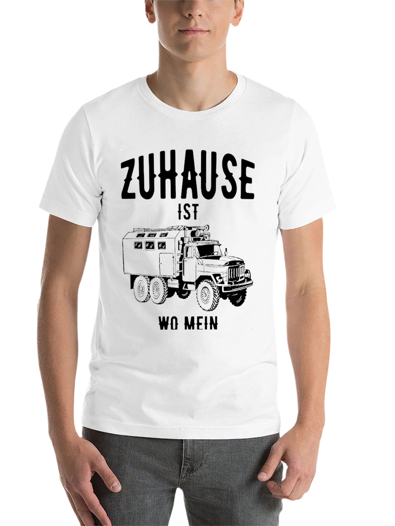 Black Zuhause Truck Graphic Tee - Black Crew Neck view 14