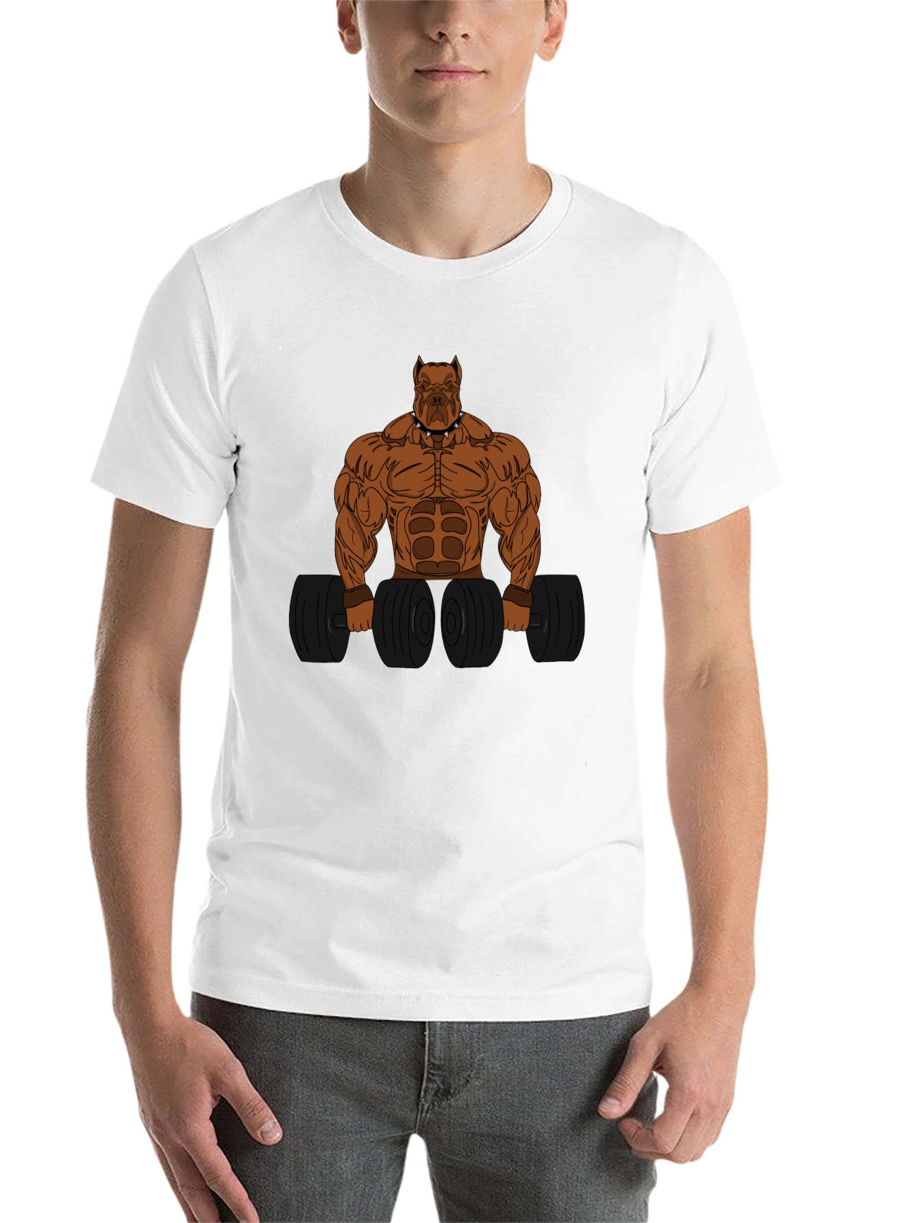 Black Muscle Dog T-Shirt: Gym Beast Mode Apparel view 14