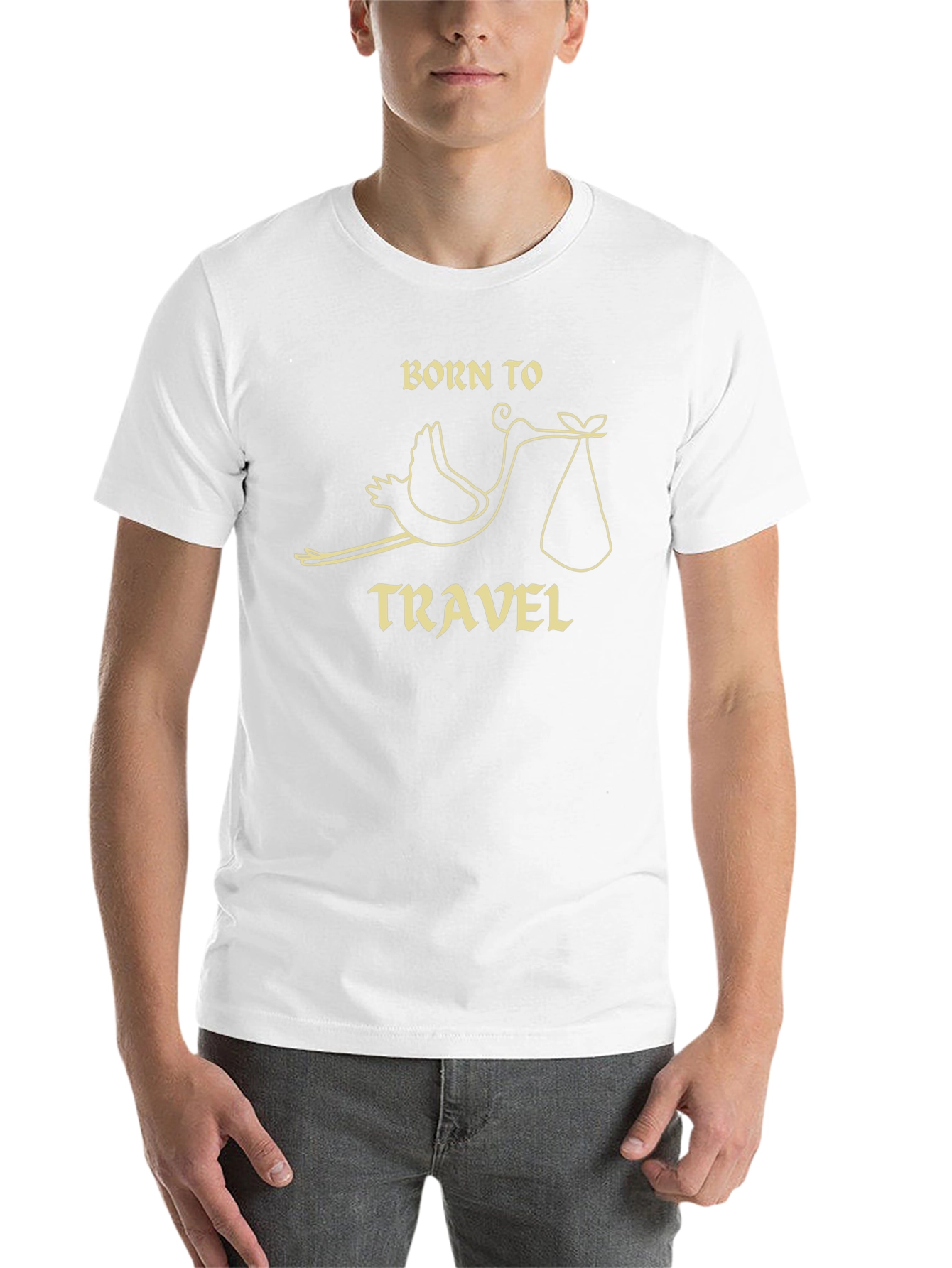 Black Born to Travel Stork T-Shirt view 14