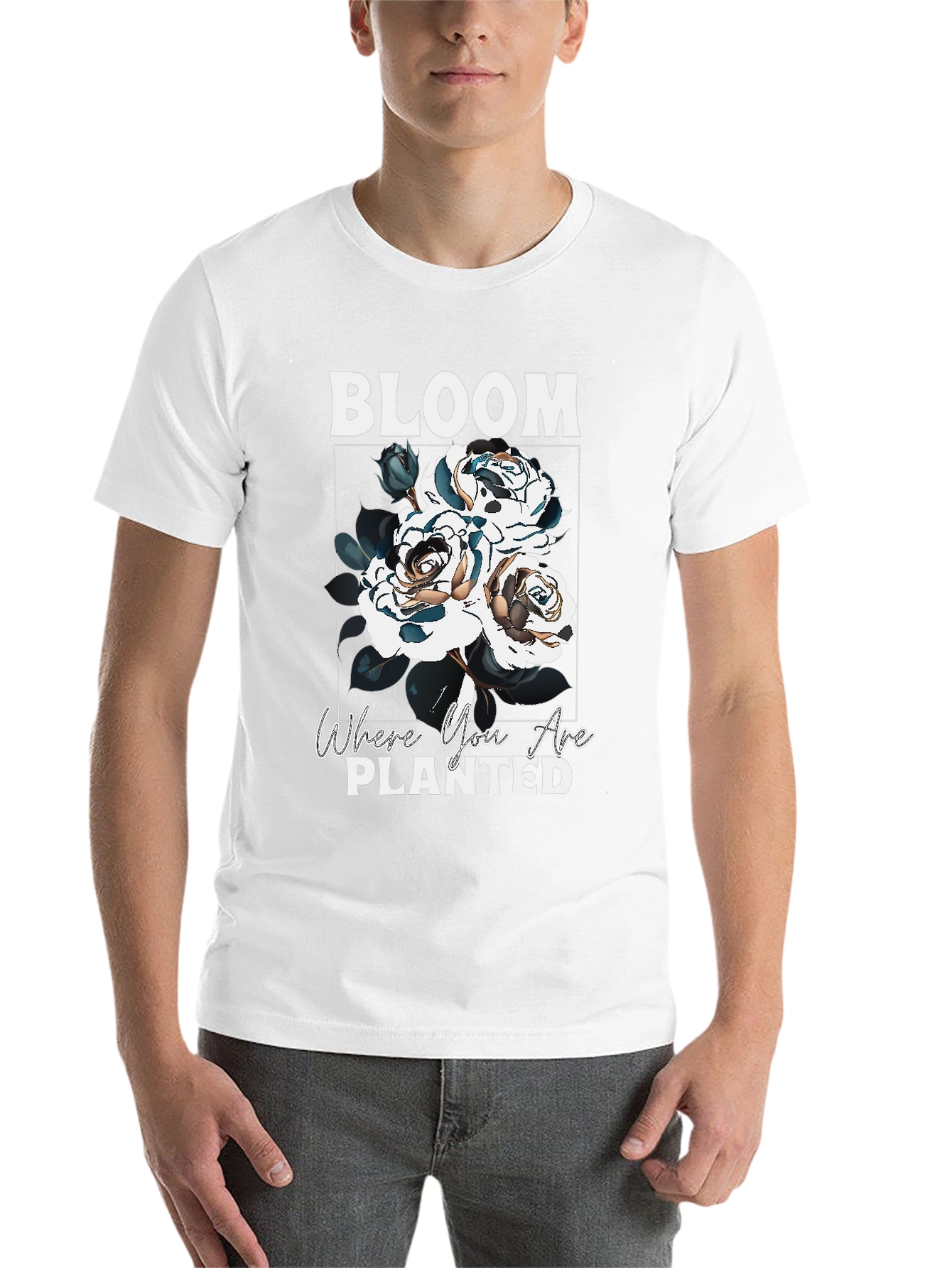 Black Bloom Where You Are Planted T-Shirt view 14