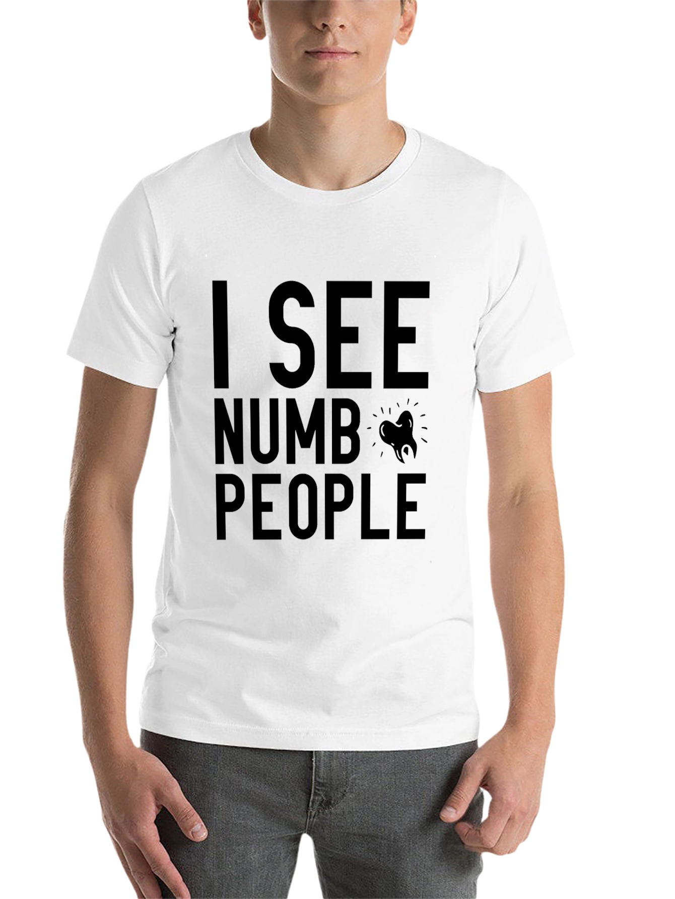 Black I See Numb People Black T-Shirt view 14