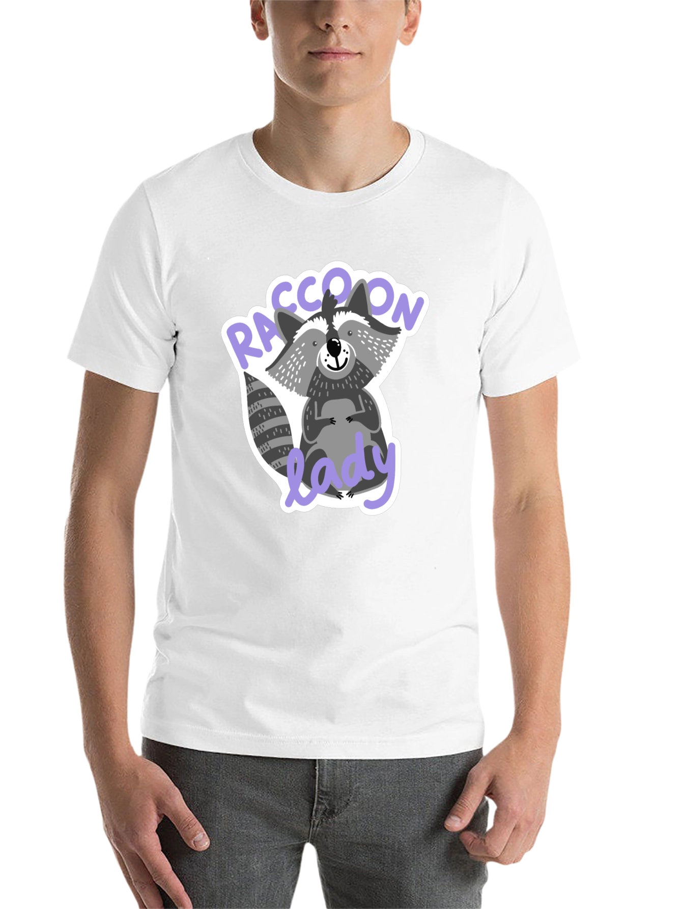 Black Raccoon Lady T-Shirt Funny Animal Lover Tee view 14