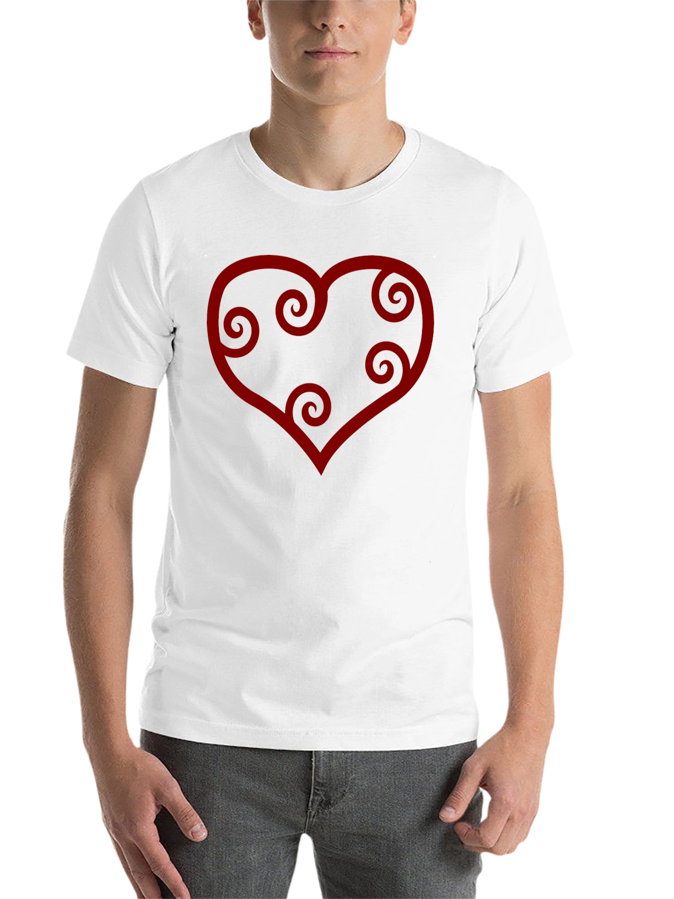 Black Heart Swirl Graphic Tee - Black Casual Shirt view 14