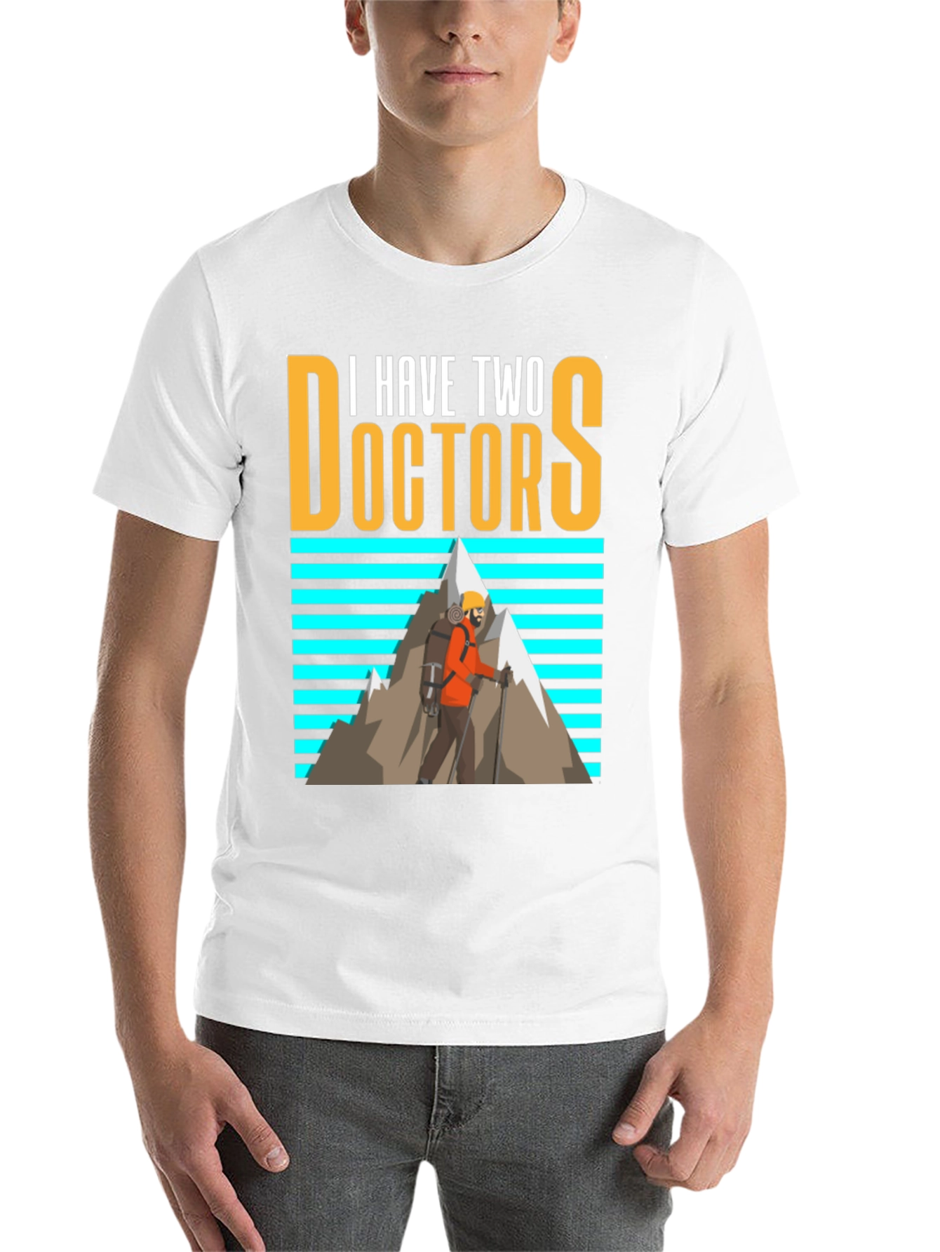 Black I Have Two Doctors Hiking T-Shirt - Funny Doctor Who Tee view 14