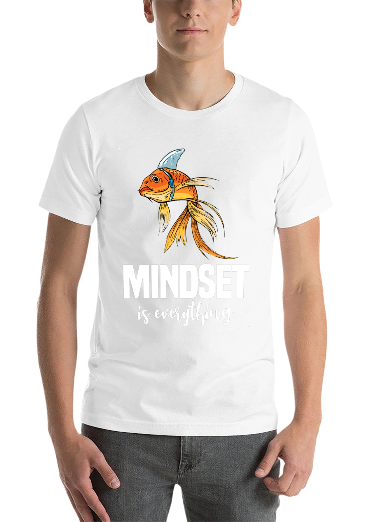 Black Mindset is Everything T-Shirt - Goldfish Shark Fin Tee view 14