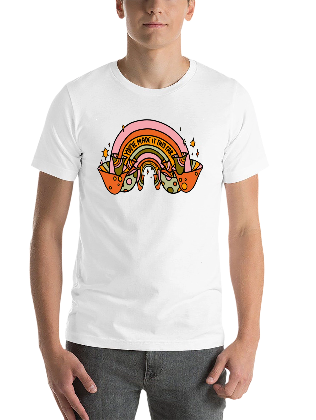 Black Retro Rainbow Graphic T-Shirt: You've Made It This Far view 14