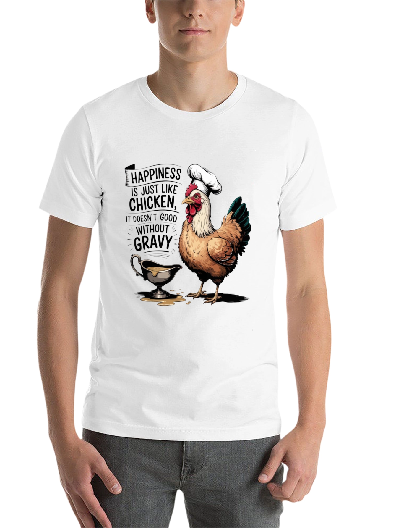 Black Chicken & Gravy T-Shirt: Happiness Recipe view 14