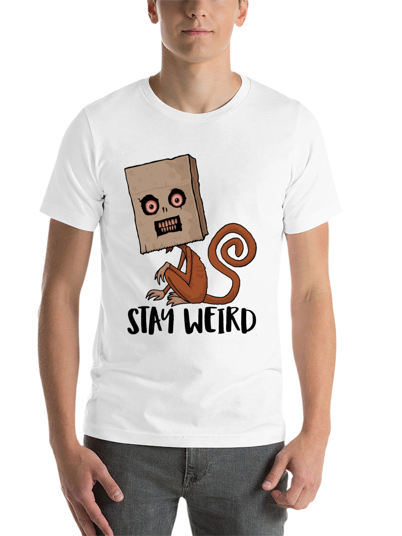 Black Stay Weird Monkey Graphic Tee - Black view 14