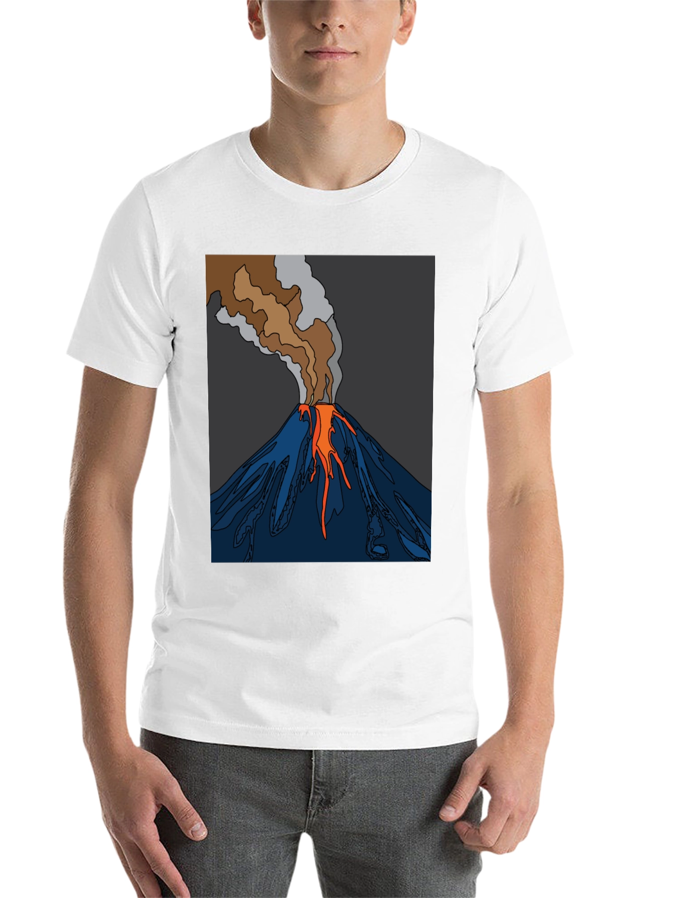 Black Volcano Graphic T-Shirt - Black Crew Neck Tee view 14