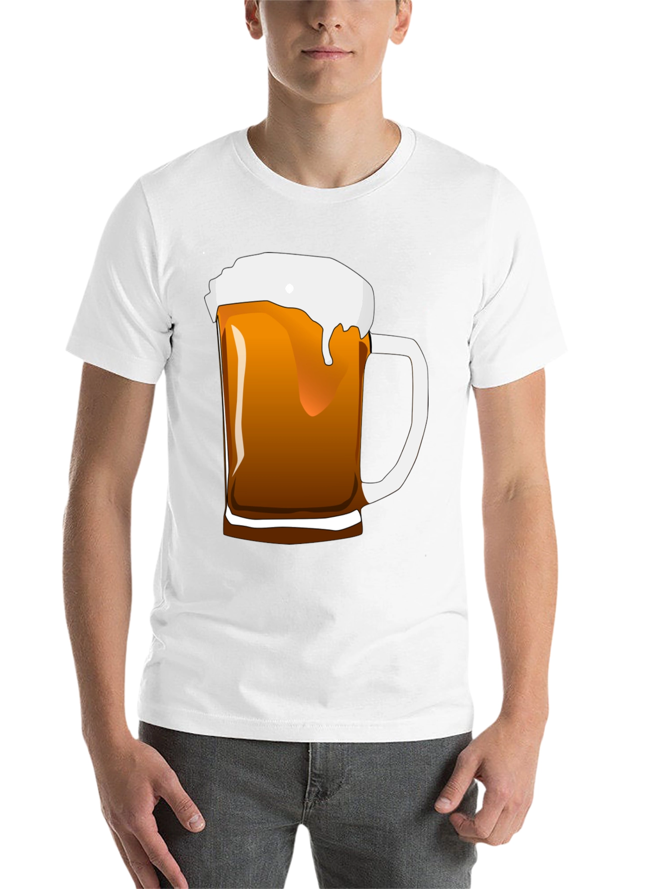 Black Beer Mug Graphic T-Shirt - Black Cotton Tee view 14