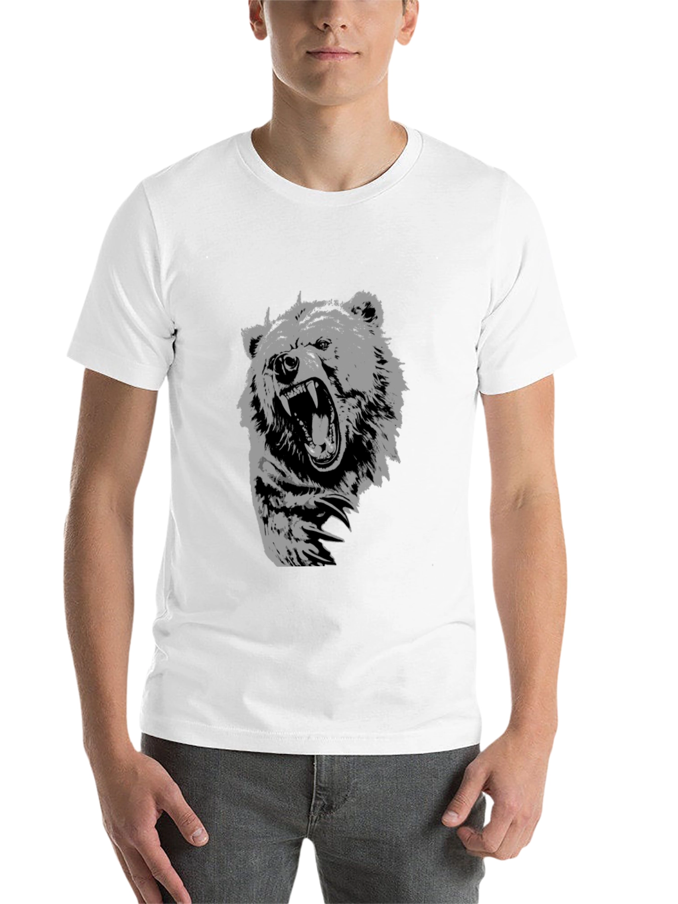 Black Men's Black Bear Graphic T-Shirt view 14