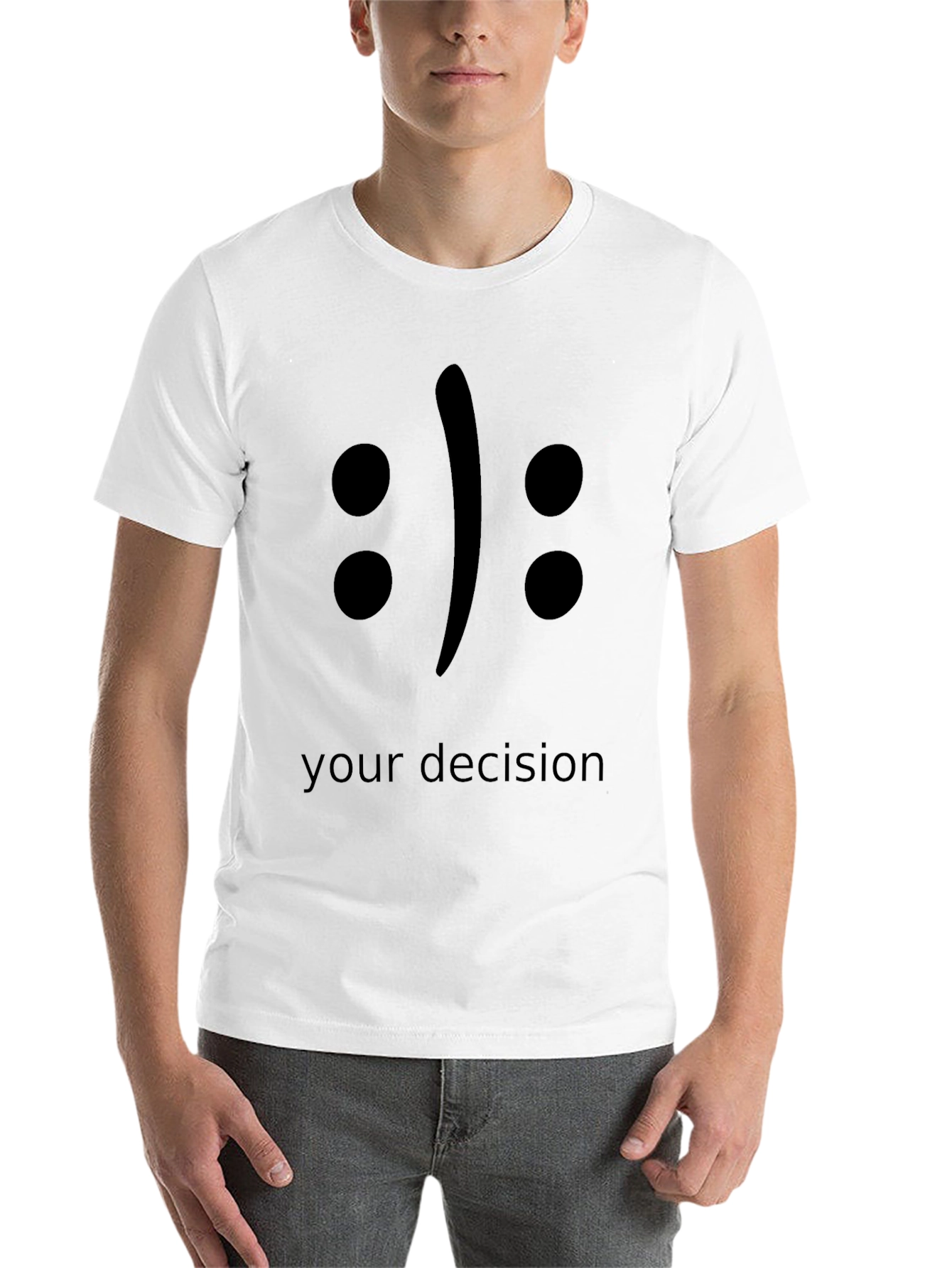 Black Decision Emoji T-Shirt: Choose Your Mood view 14