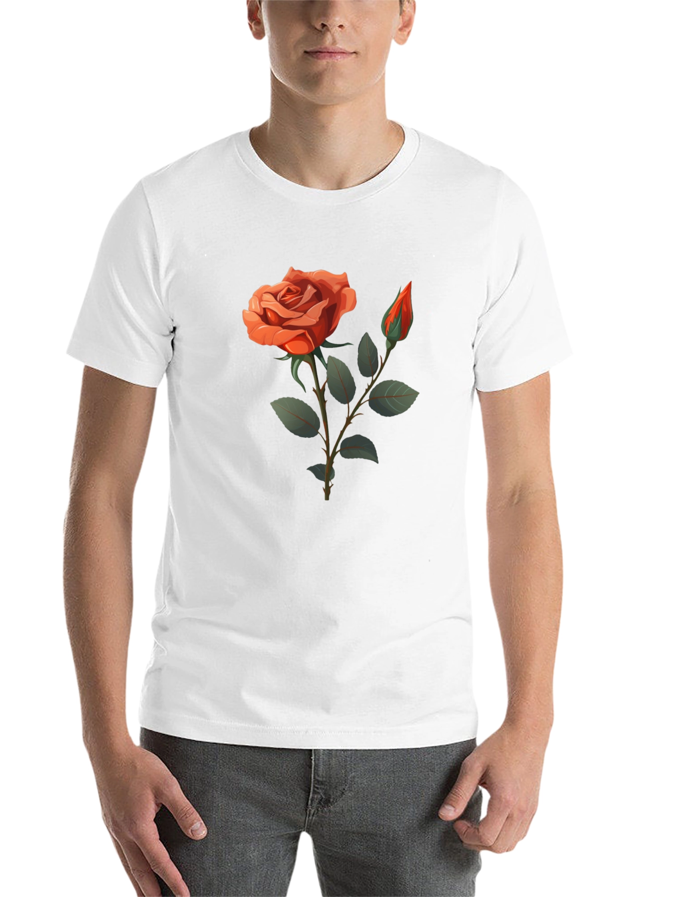 Black Rose Graphic T-Shirt - Elegant Floral Design view 14