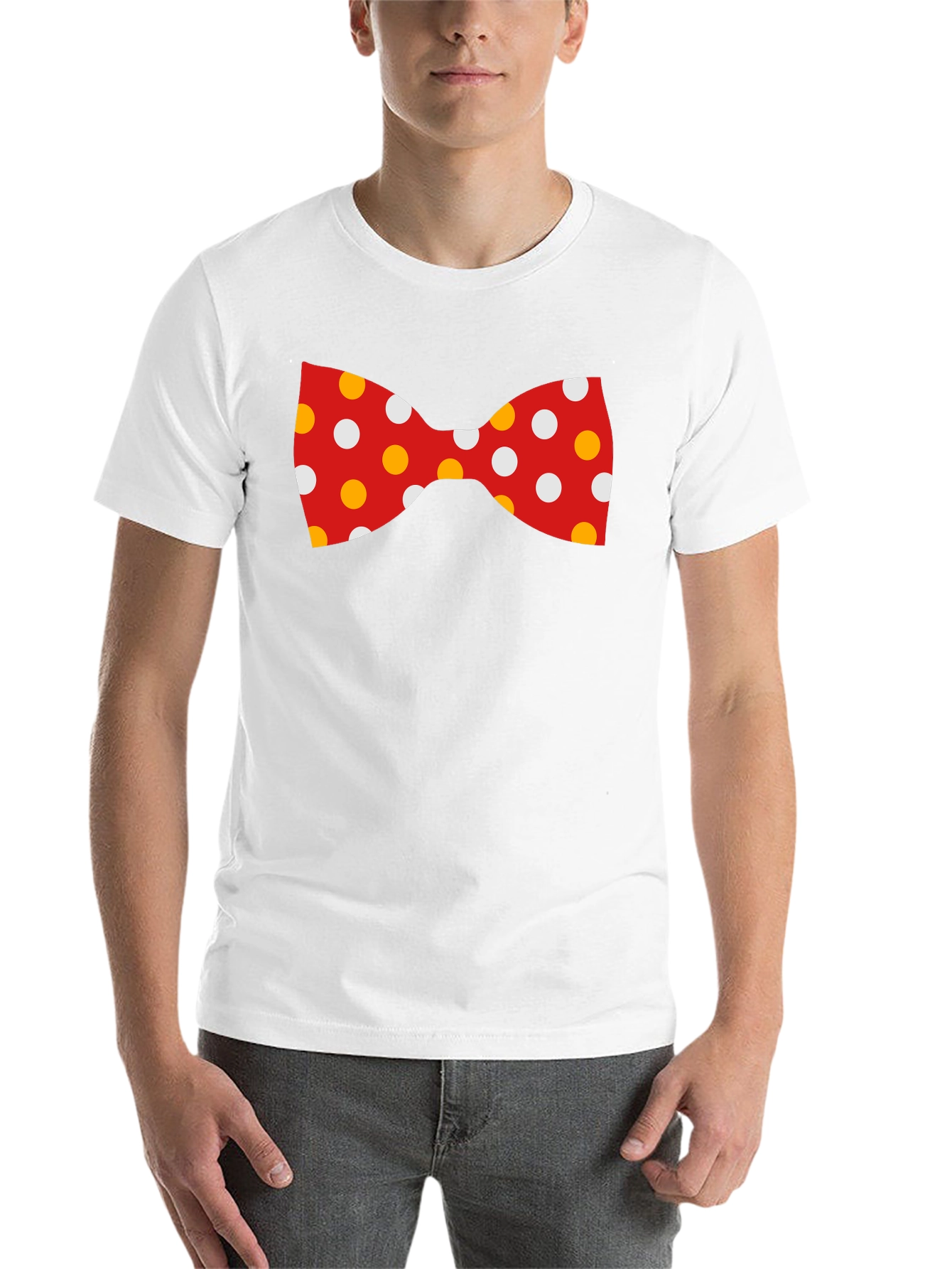 Fun Bow Tie Graphic Tee - Black Cotton Blend - 14