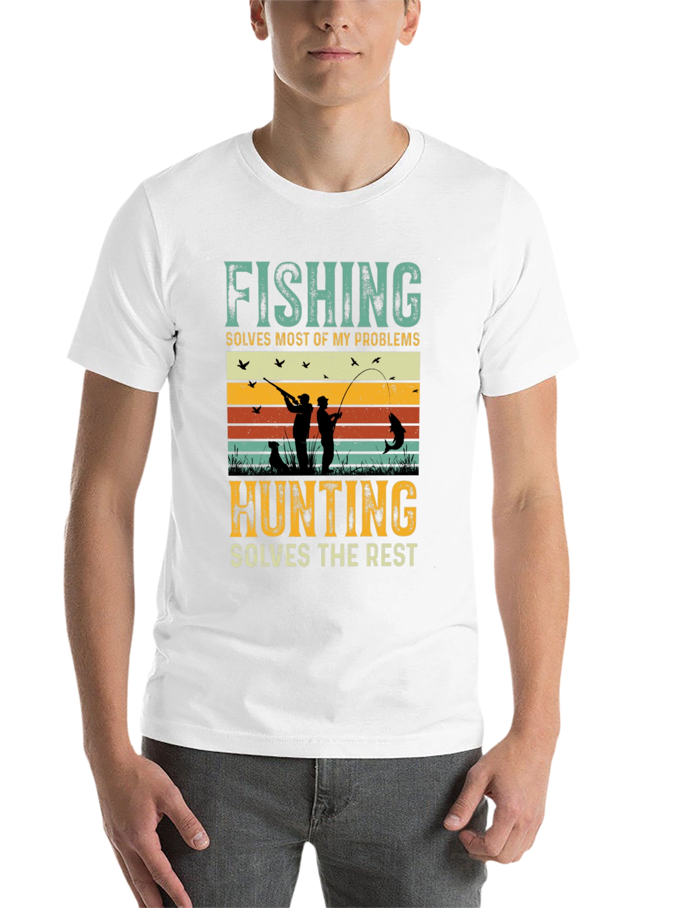 Black Fishing and Hunting Graphic Tee view 14